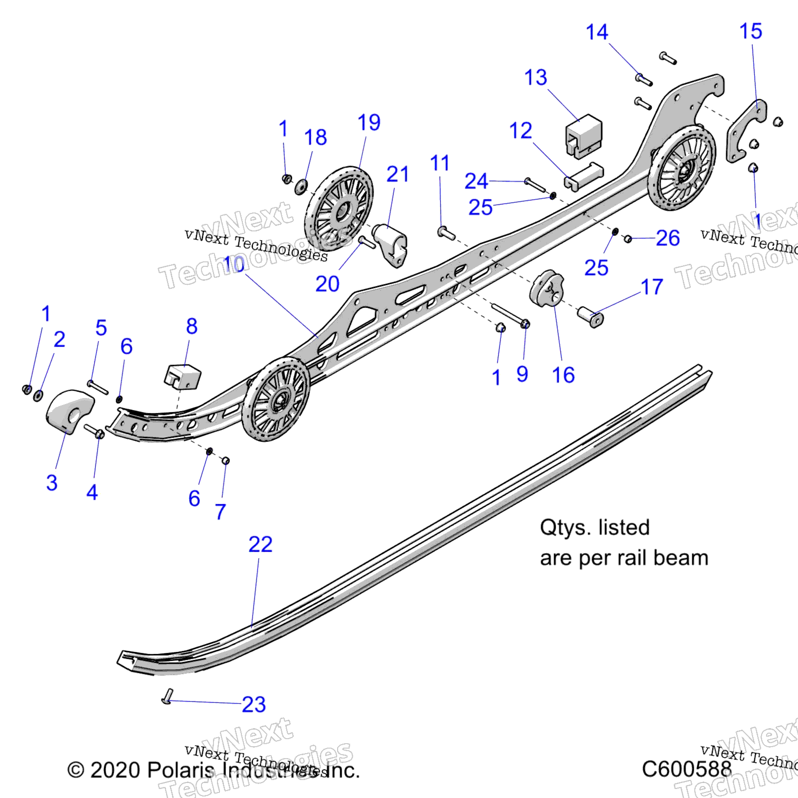 Suspension, Rail Beam Asm, Lh / Rh