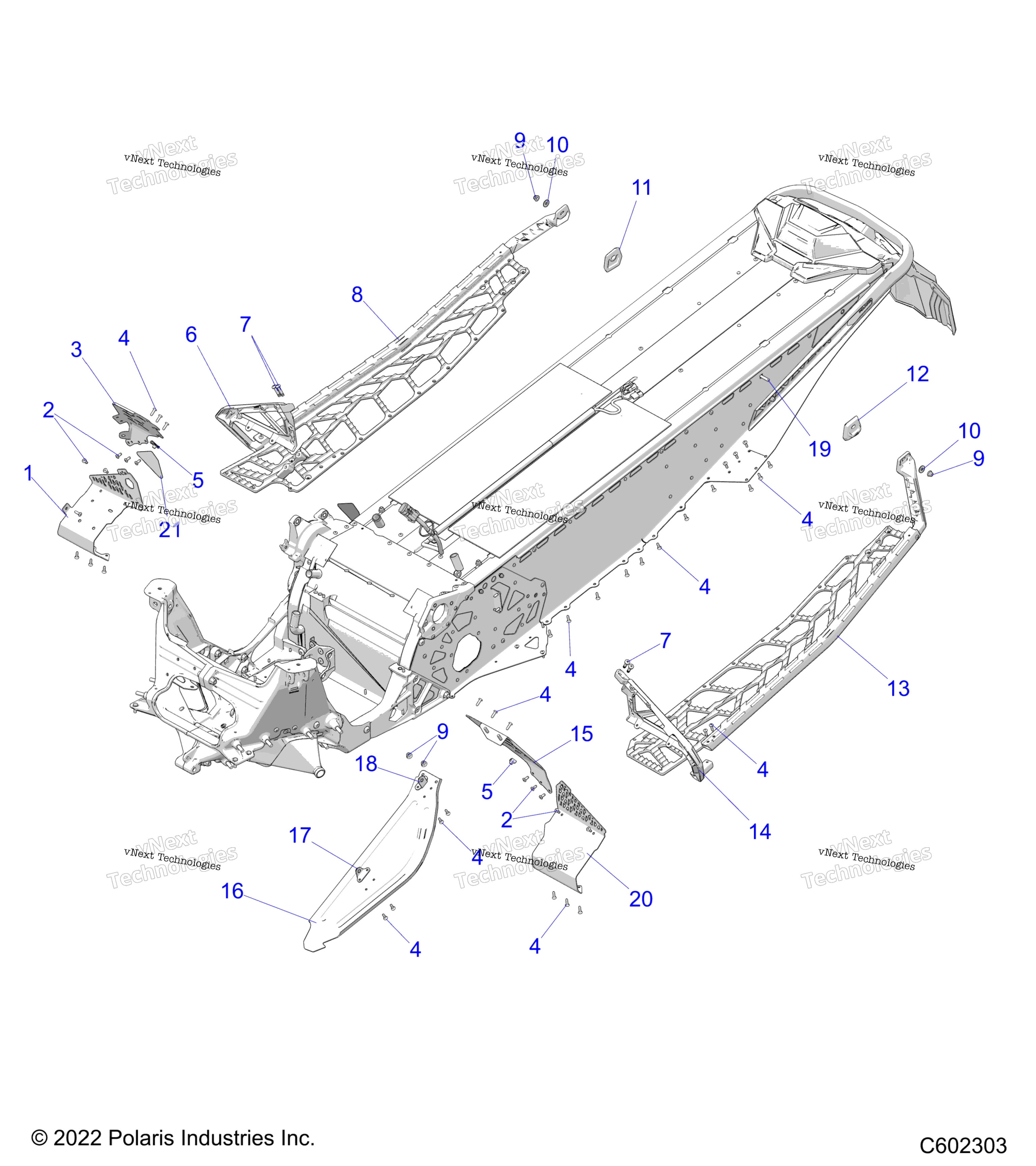 Chassis, сцепление Guard, Footrests, & Runningboards