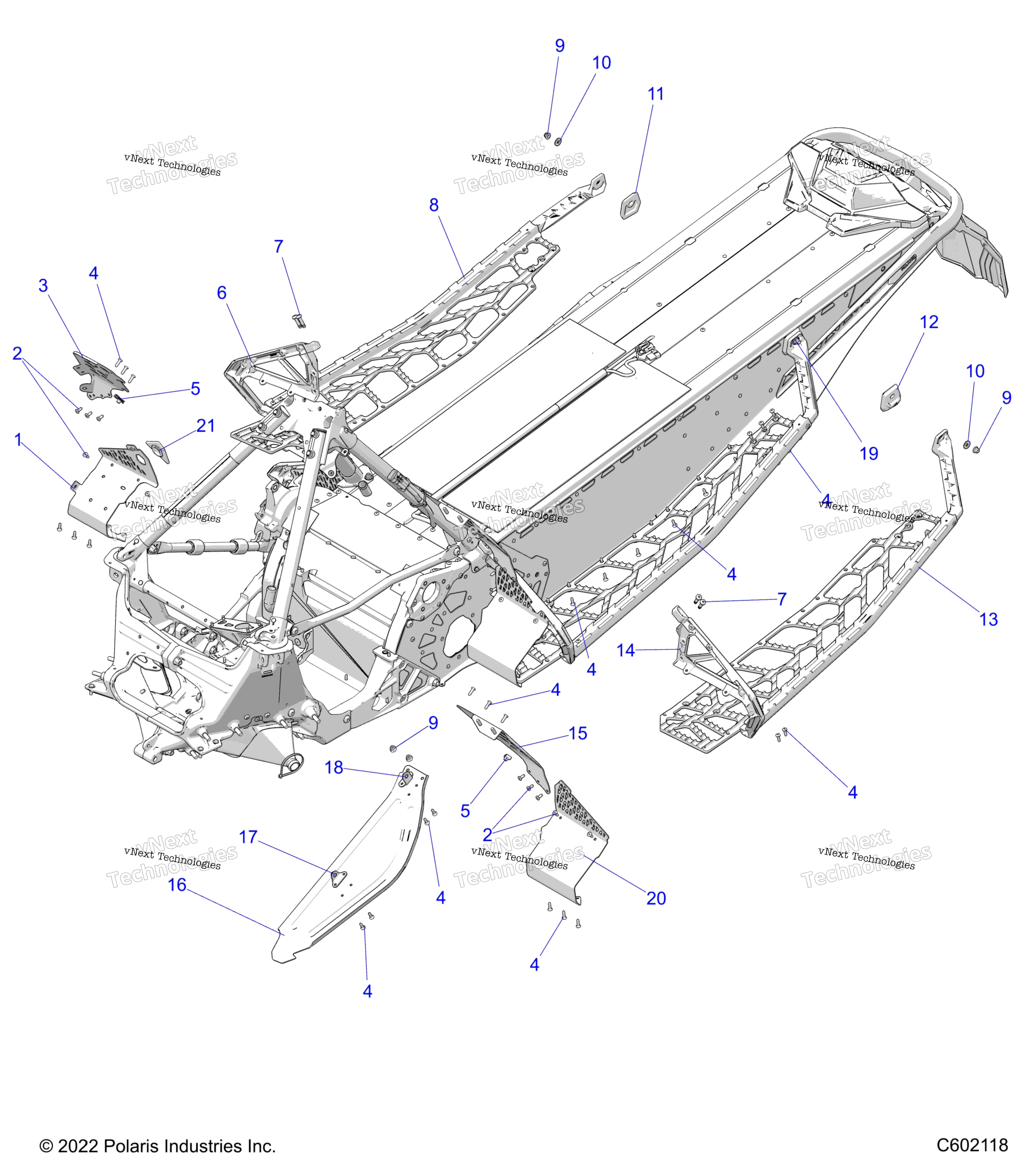 Chassis, сцепление Guard, Footrests, & Runningboards