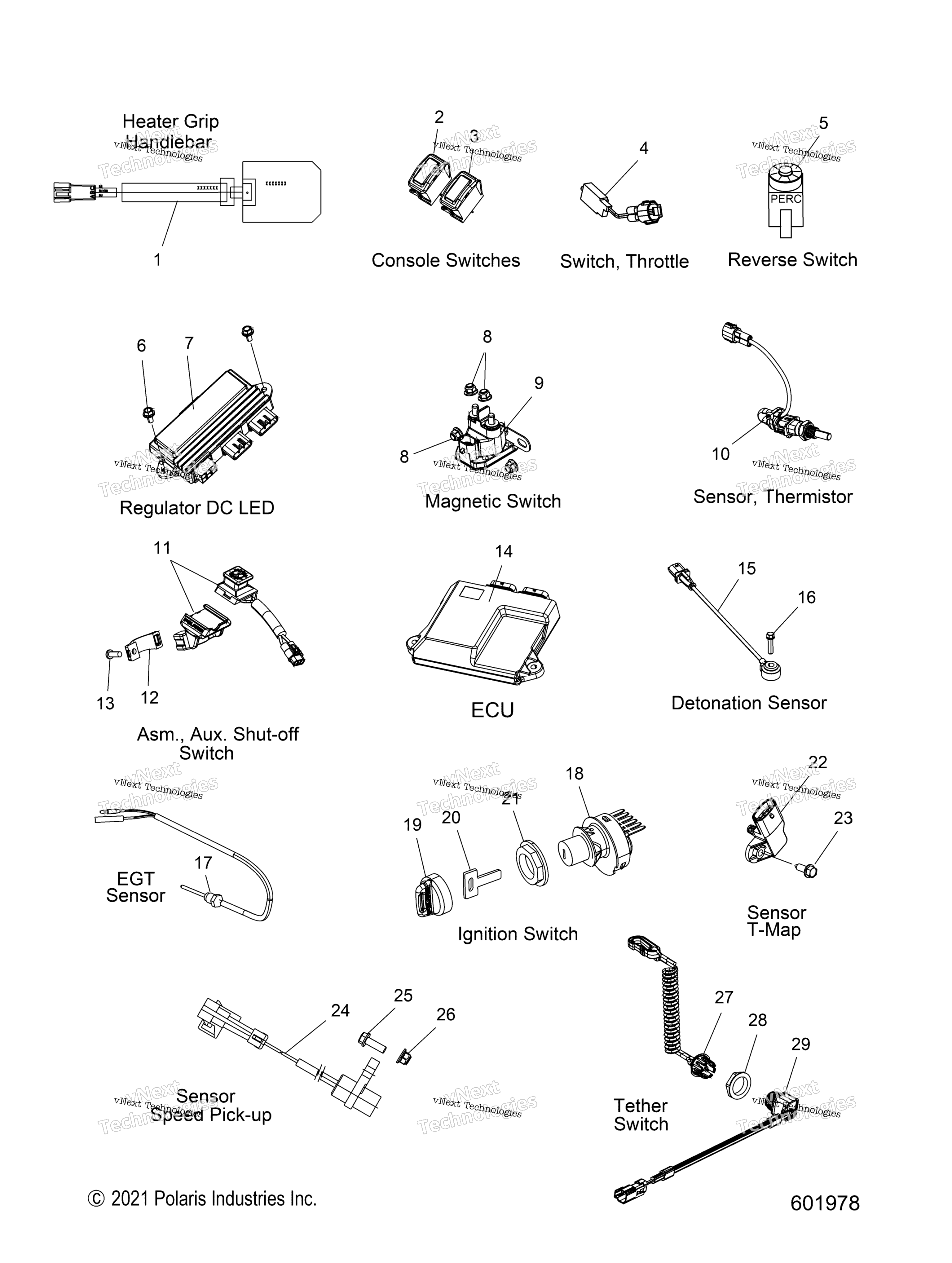 электрооборудование Switches, Sensors & Components