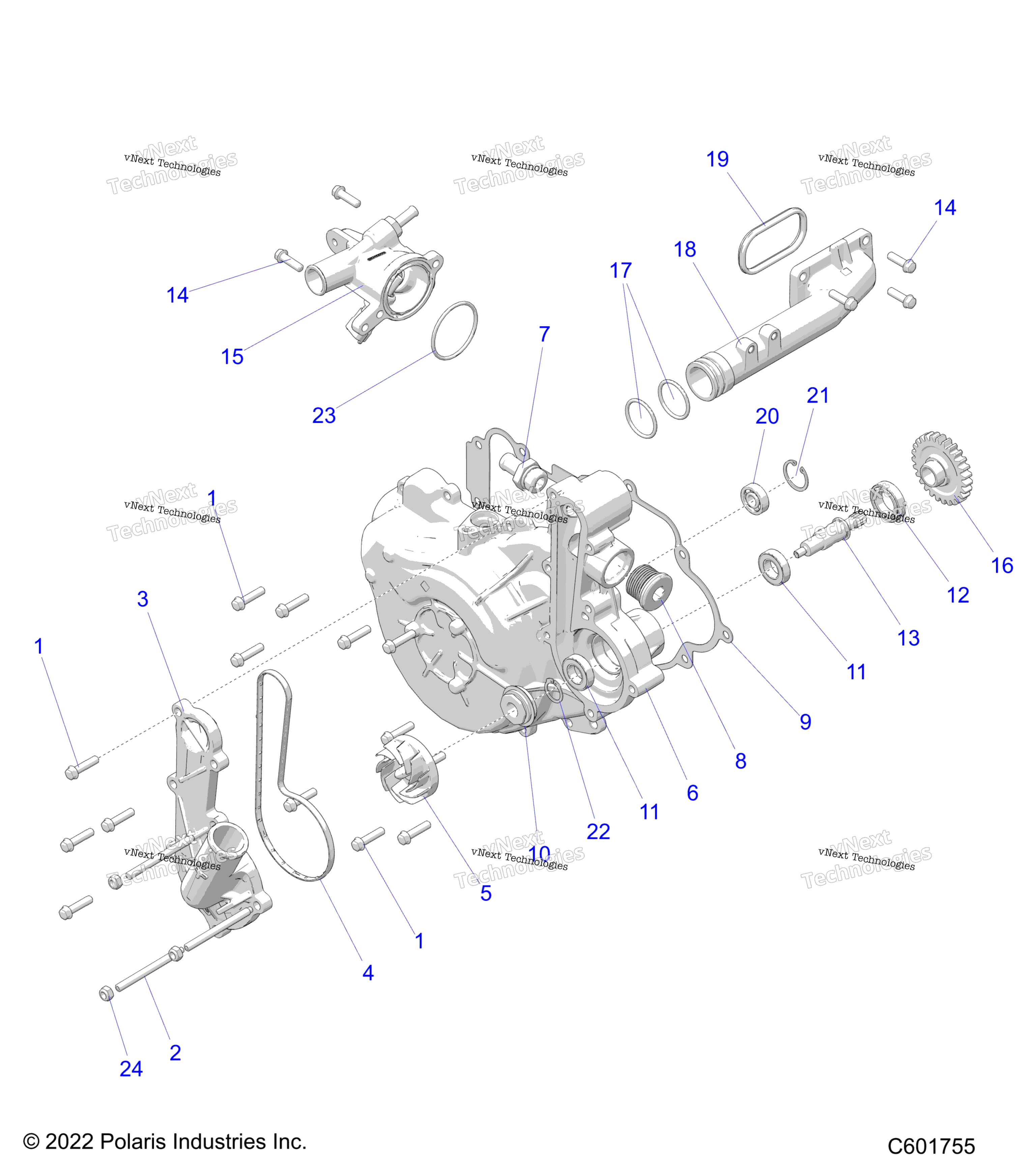 Двигатель, охлаждение System/Water Pump All Options