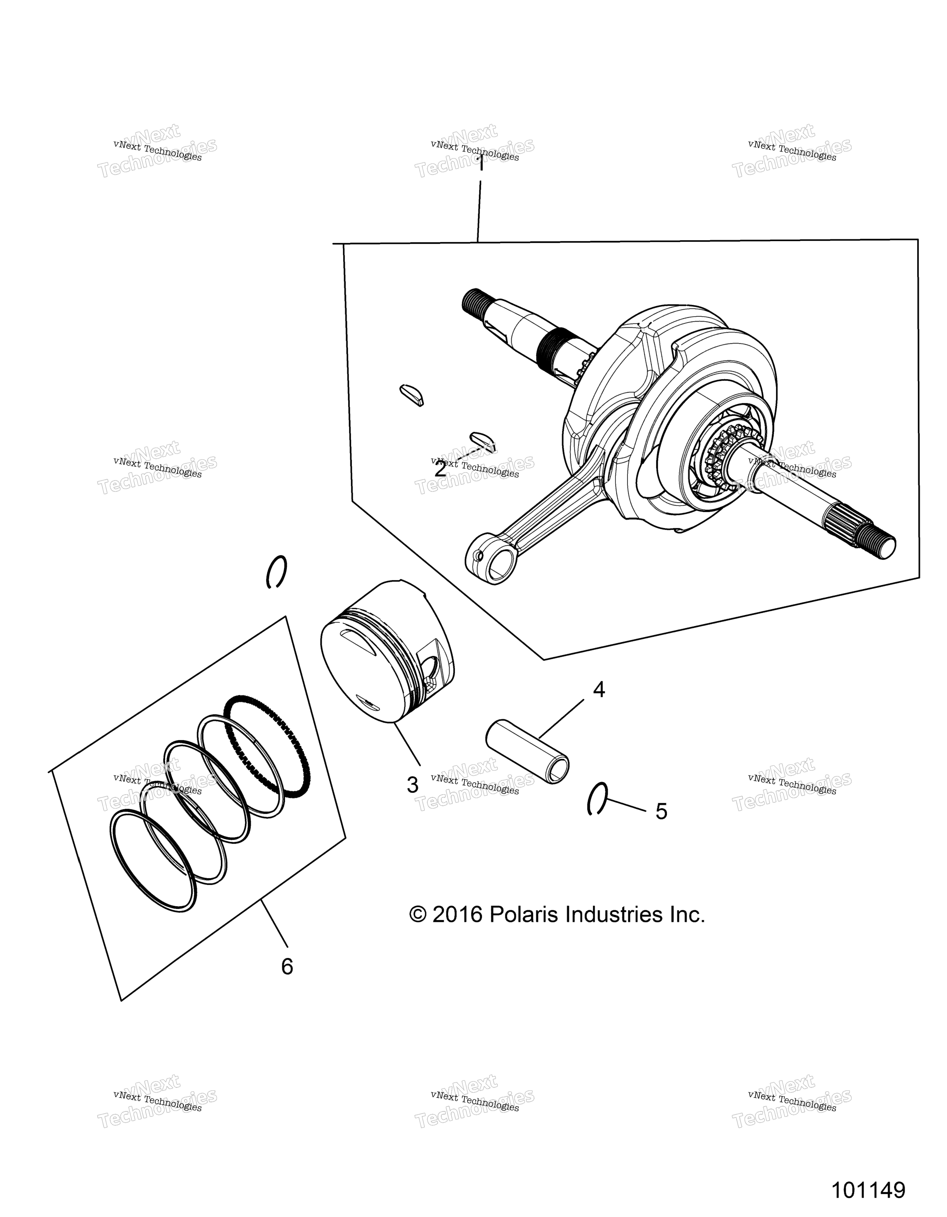 Engine, Crankshaft, Connecting стержень и поршень