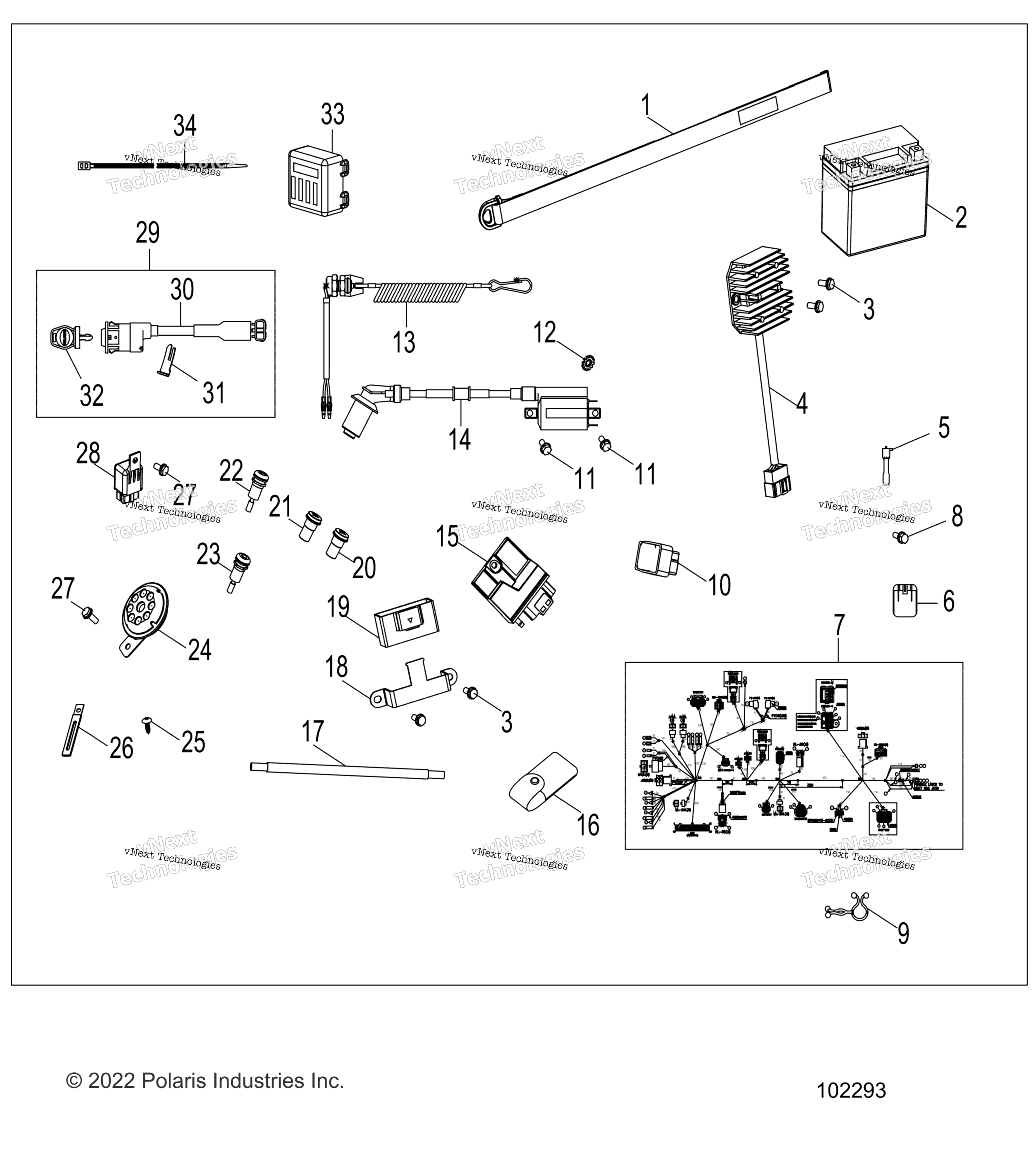 Electrical, Switches, жгут & Indicators