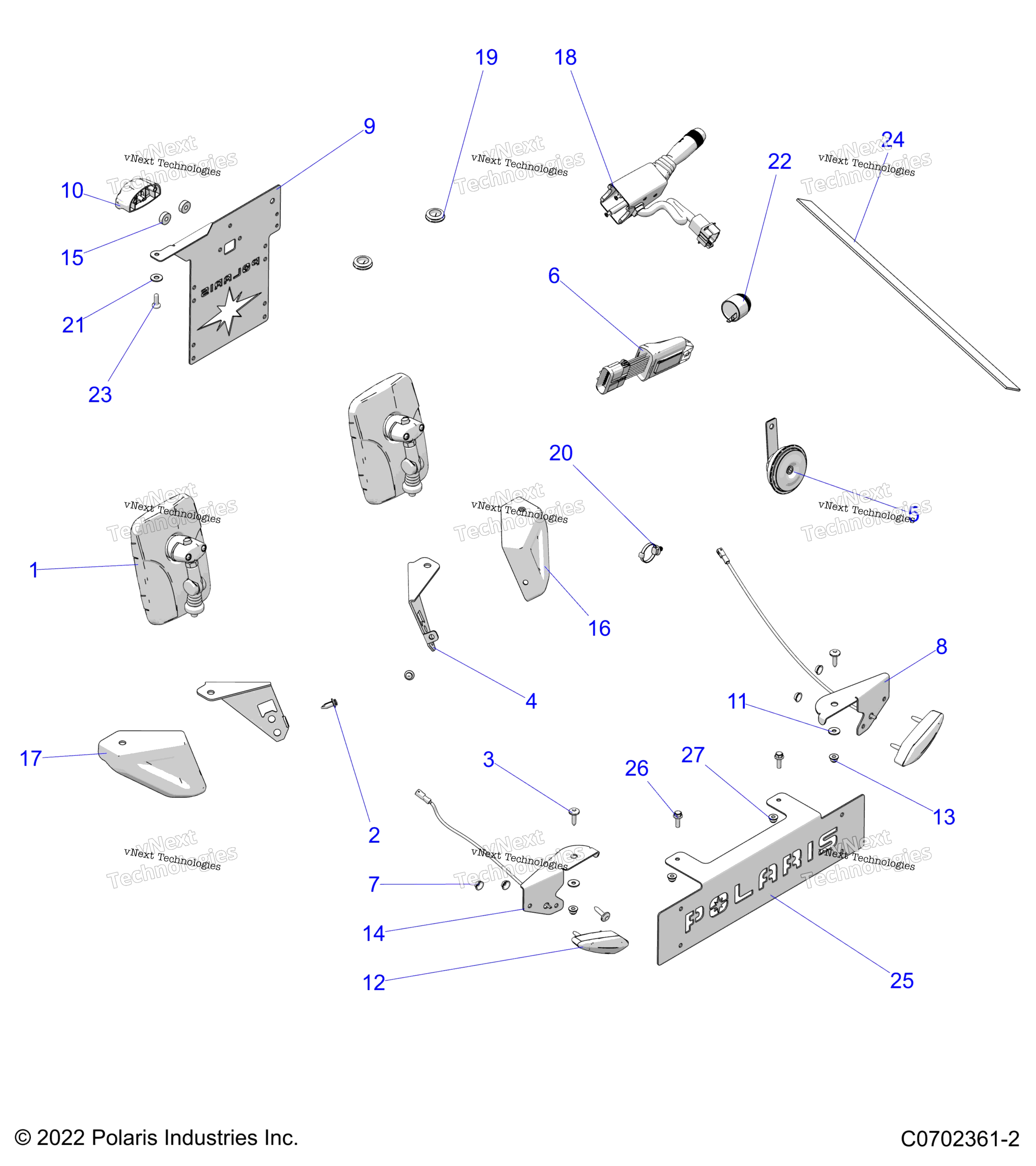 Электрооборудование Components, License Plate And Mirrors