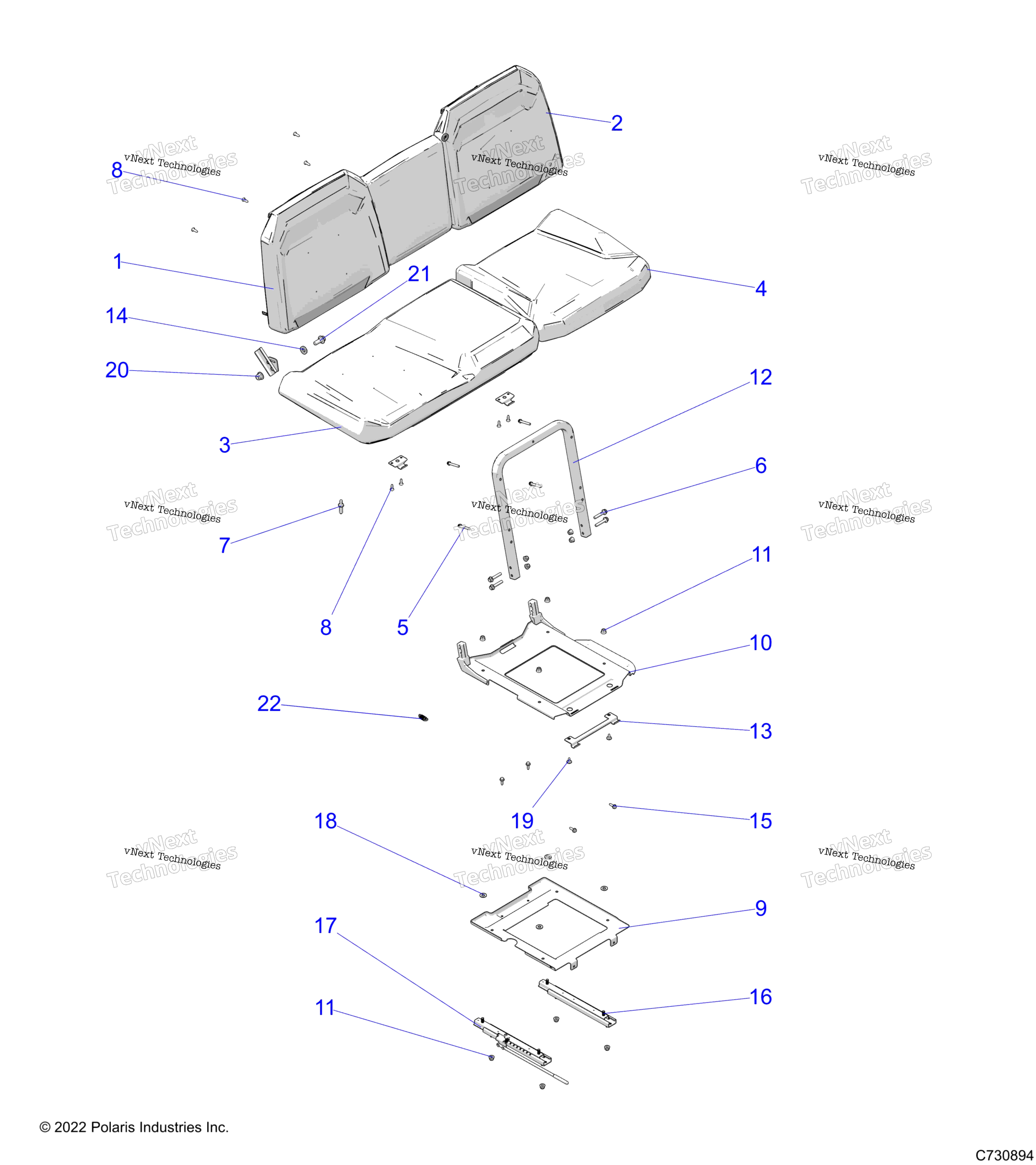 Кузов, сиденье Asm. And Slider R23tas99cd/Ck