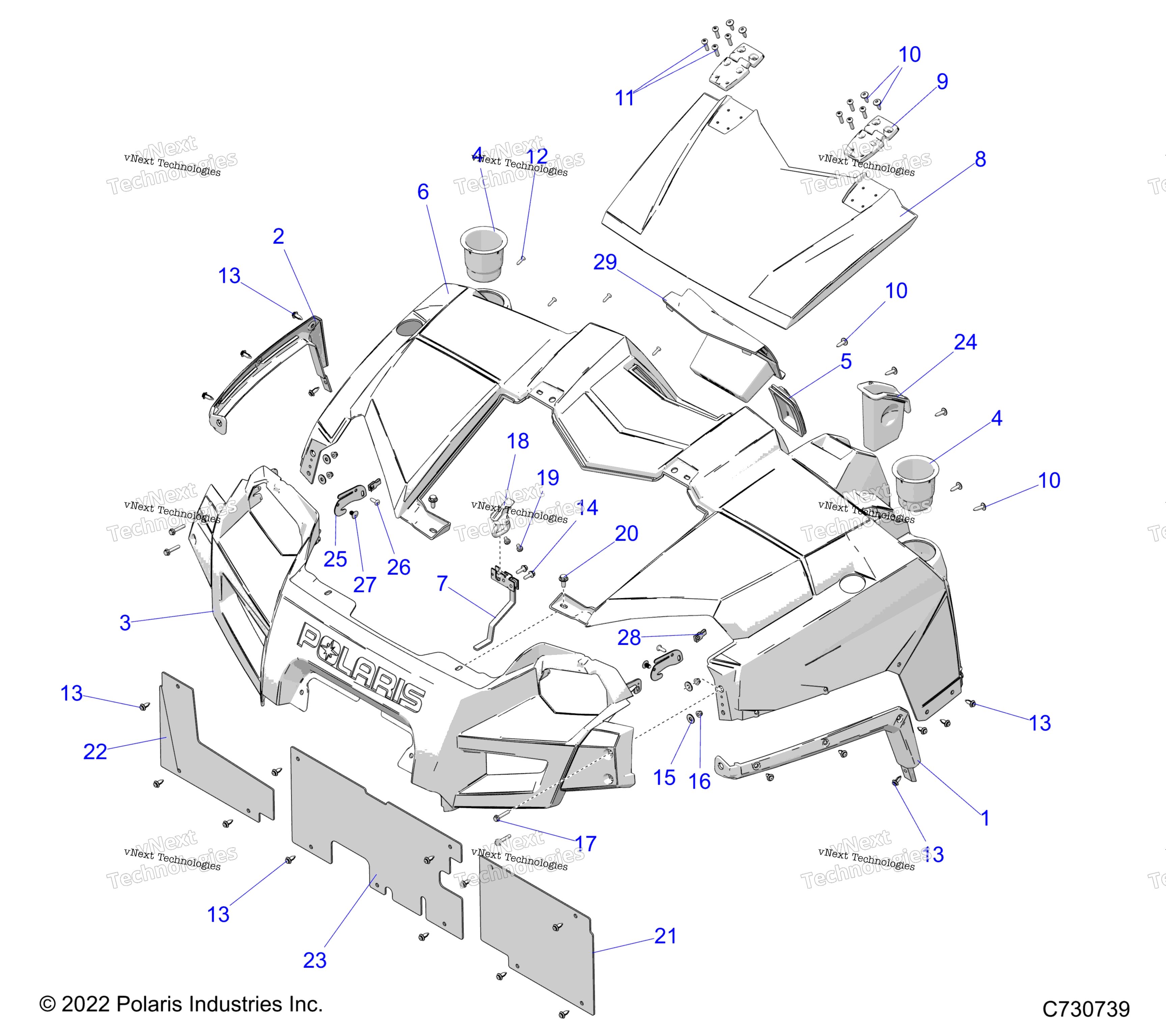 Body, Hood & передний Fascia