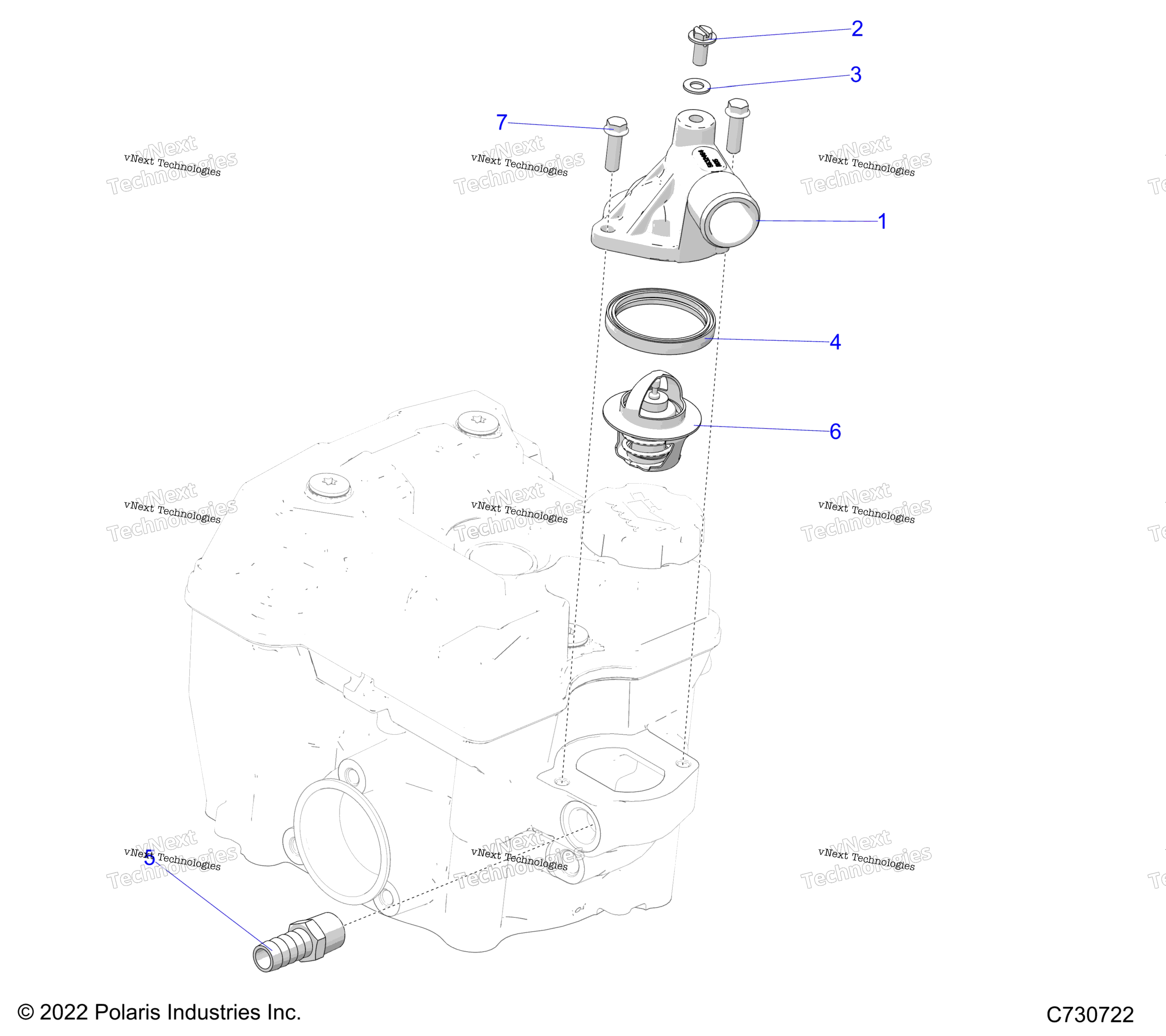 Engine, Thermostat & крышка