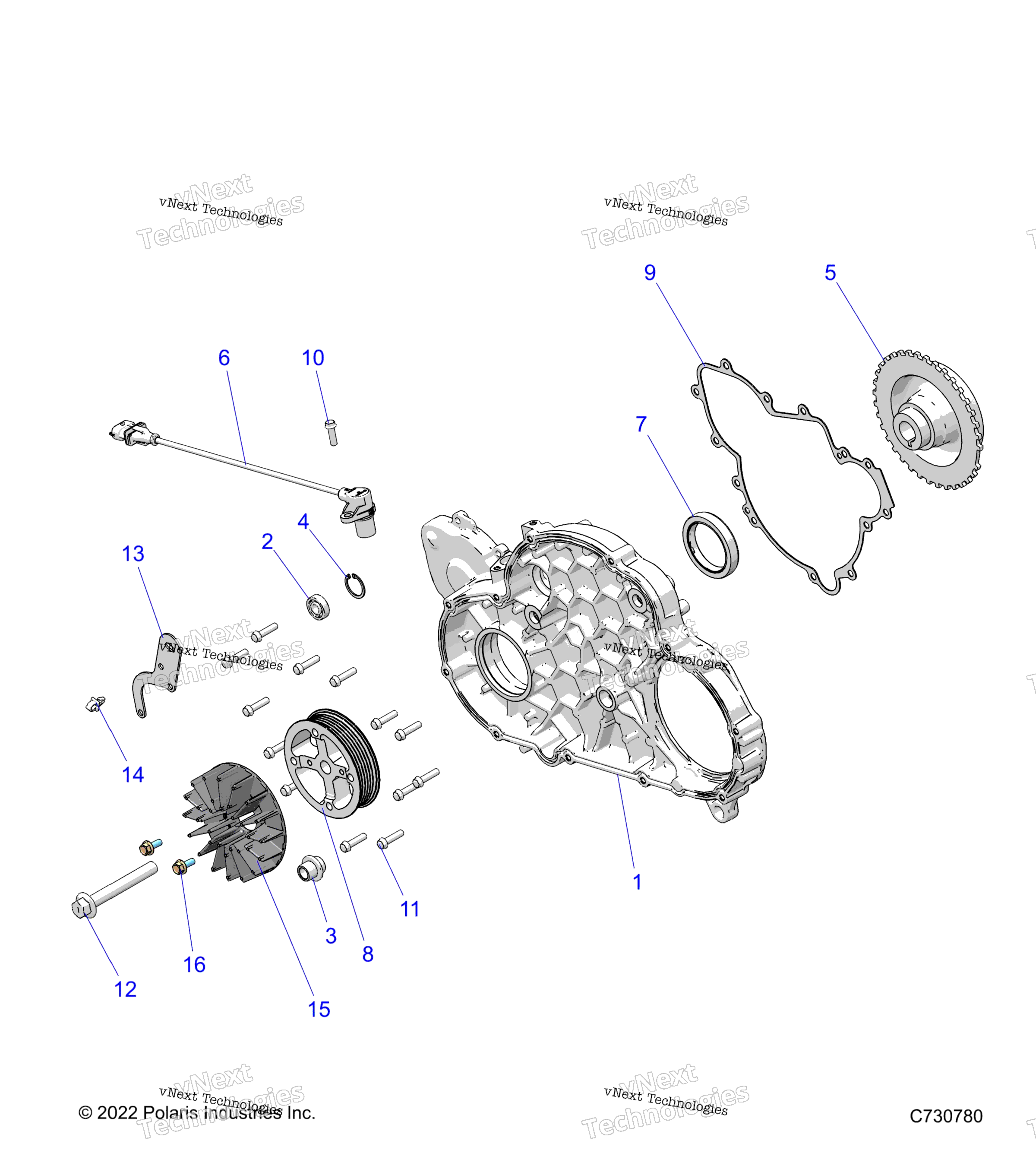 Engine, Mag крышка Mount
