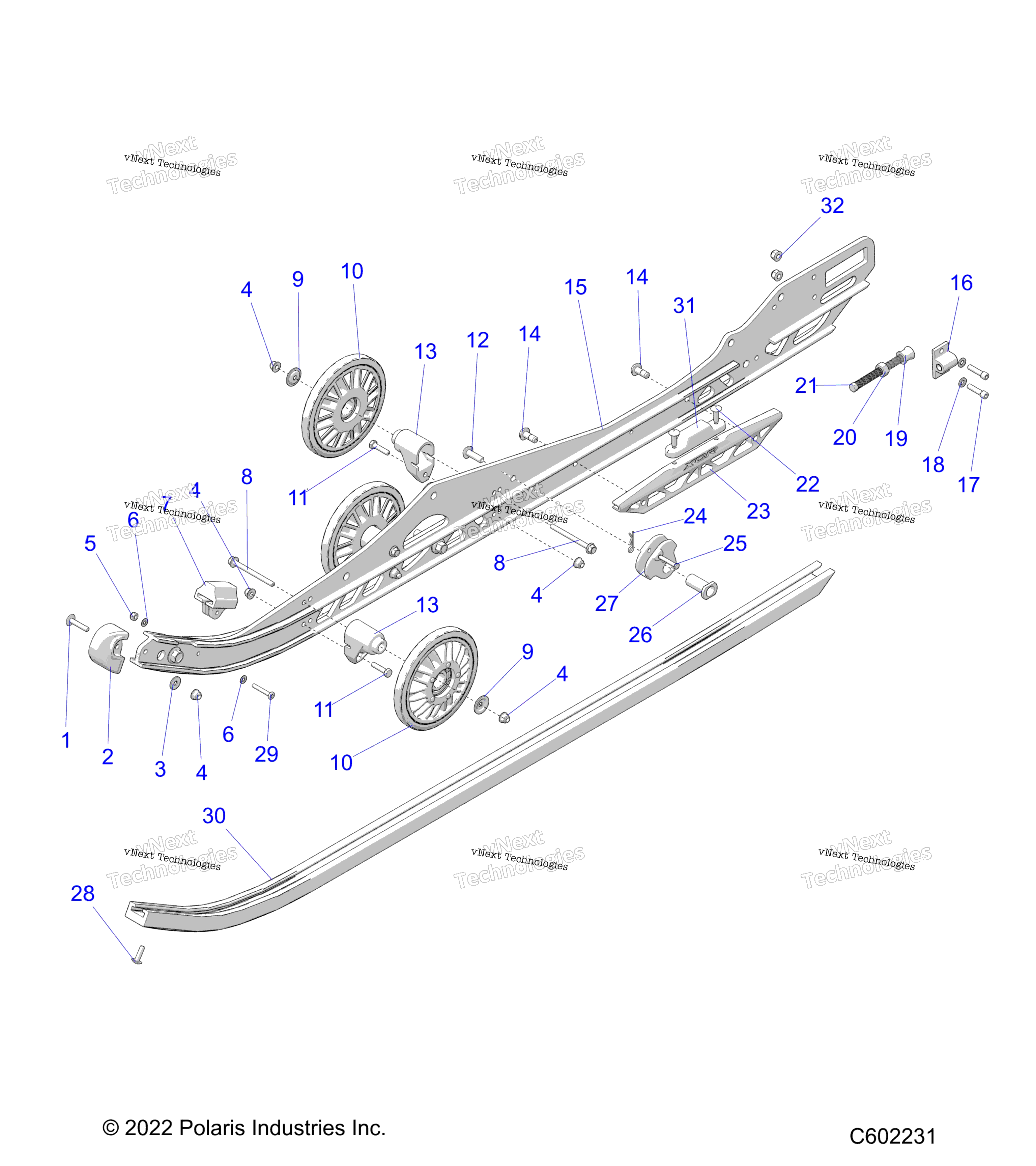 Suspension, Rail Beam Lh / Rh