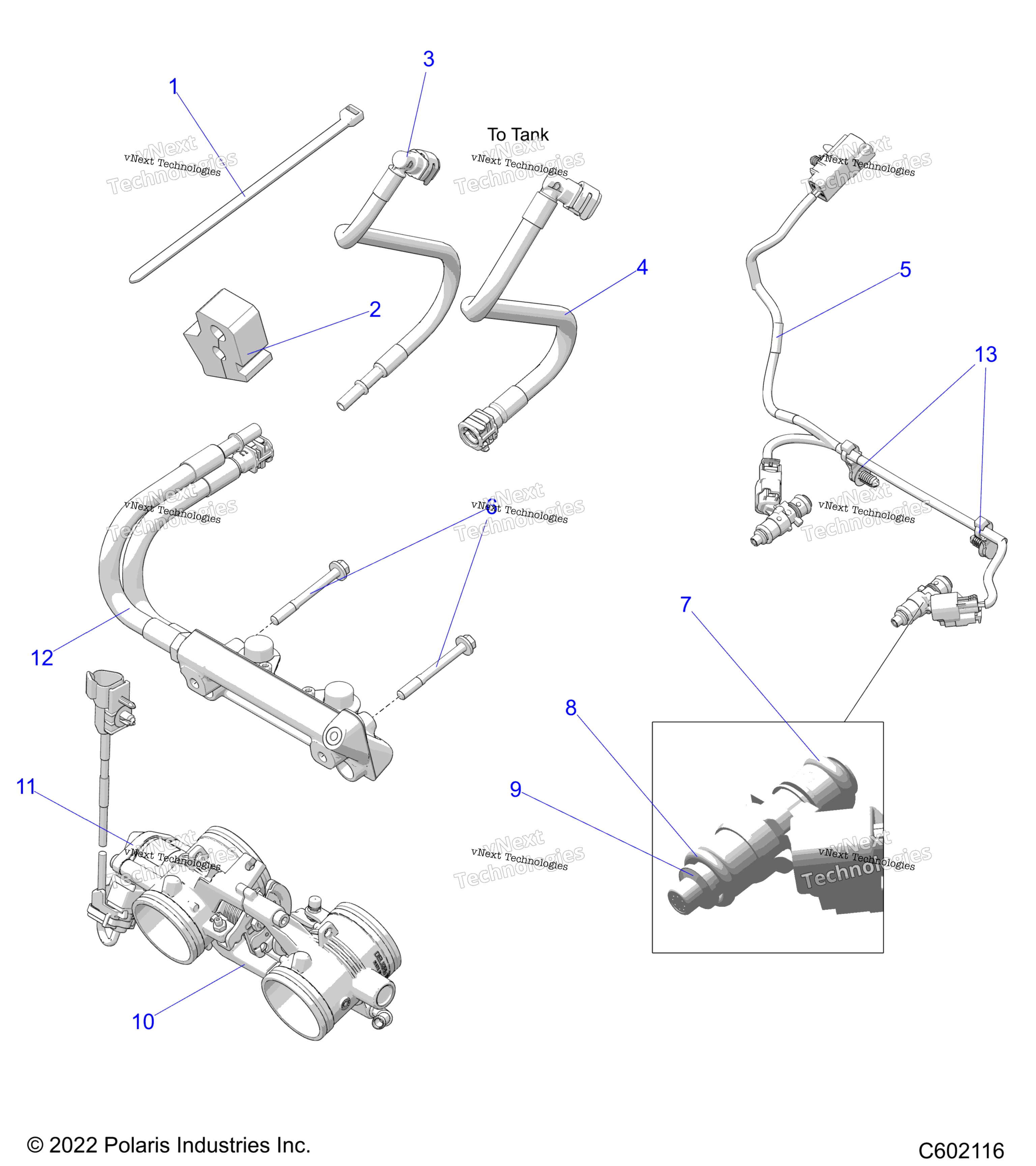 топливный System, Rail, Lines & Throttle кузов