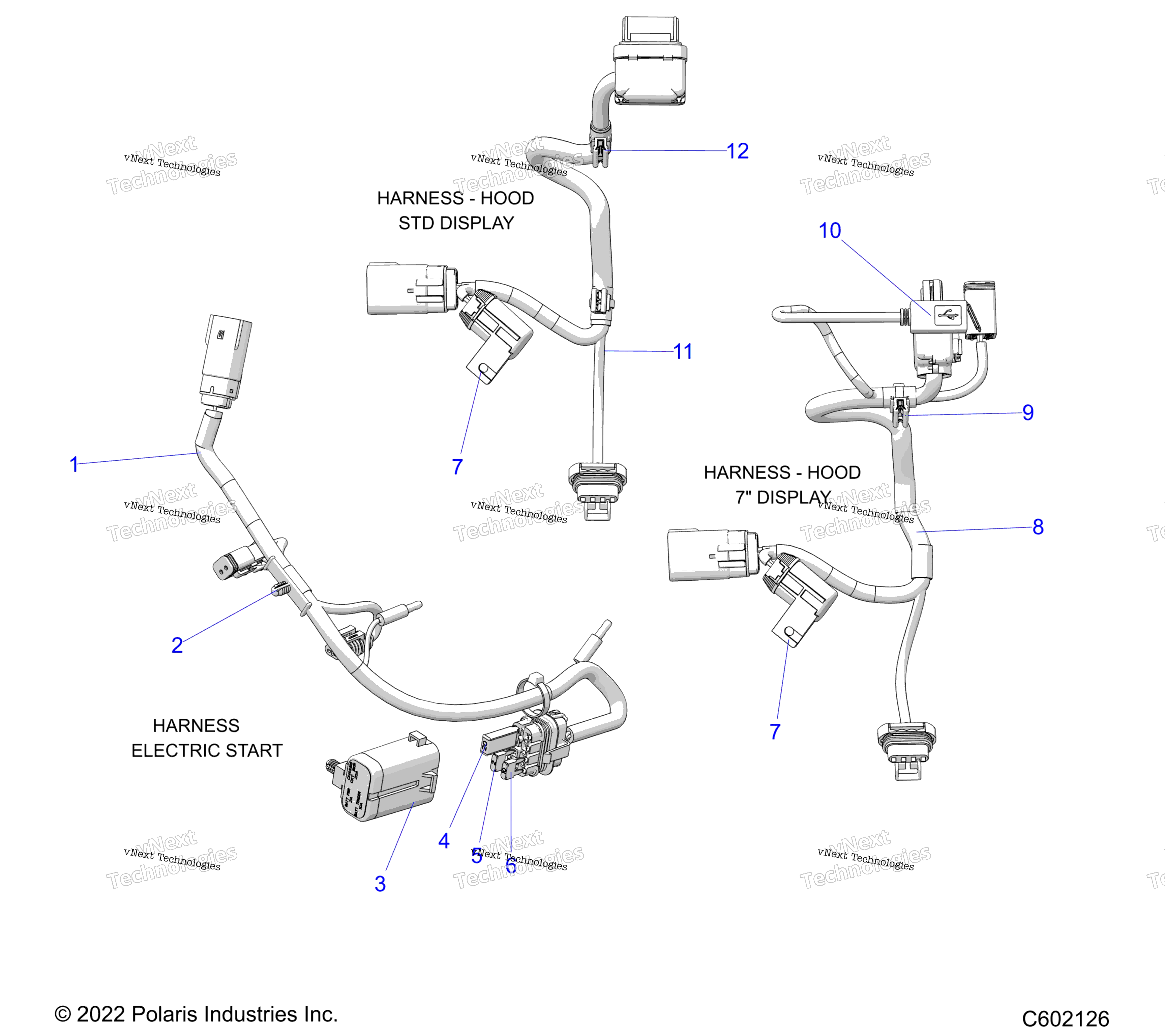 Electrical, провод Harness, Hood, Electric Start