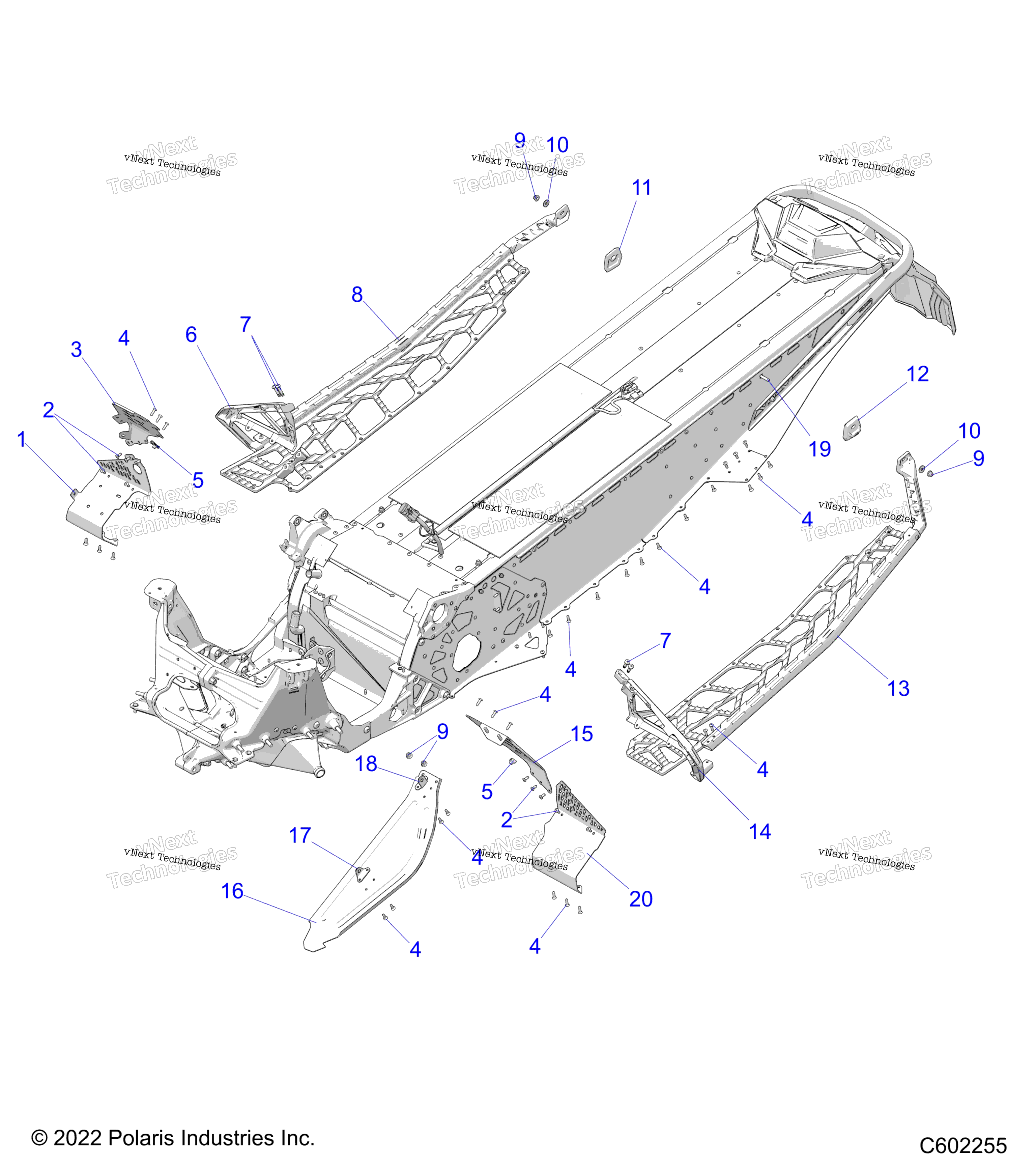 Chassis, сцепление Guard, Footrests, & Runningboards 129