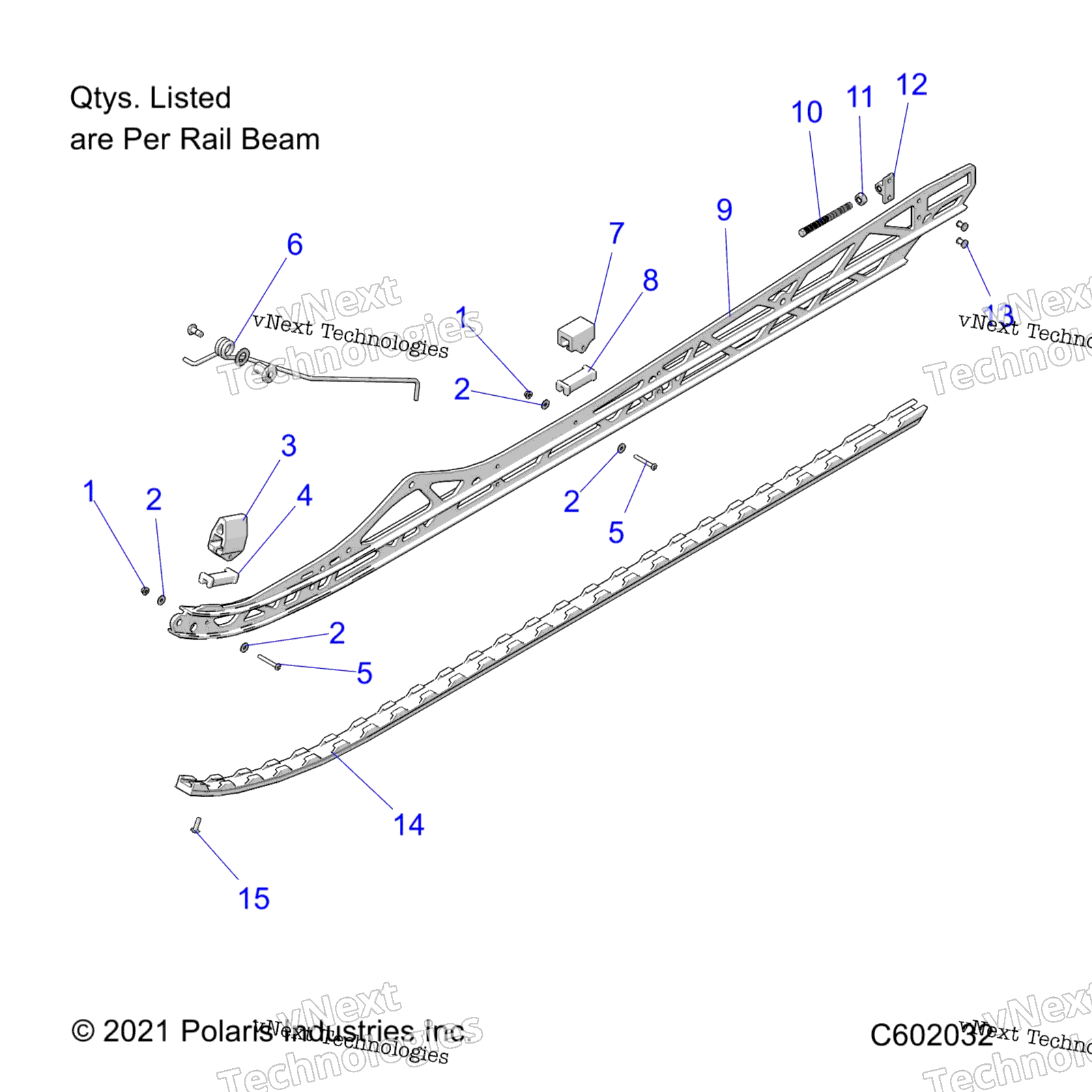 Suspension, Rail Beam Mounting, Lh / Rh, 165" / 2.75" Track S23tgg8ms