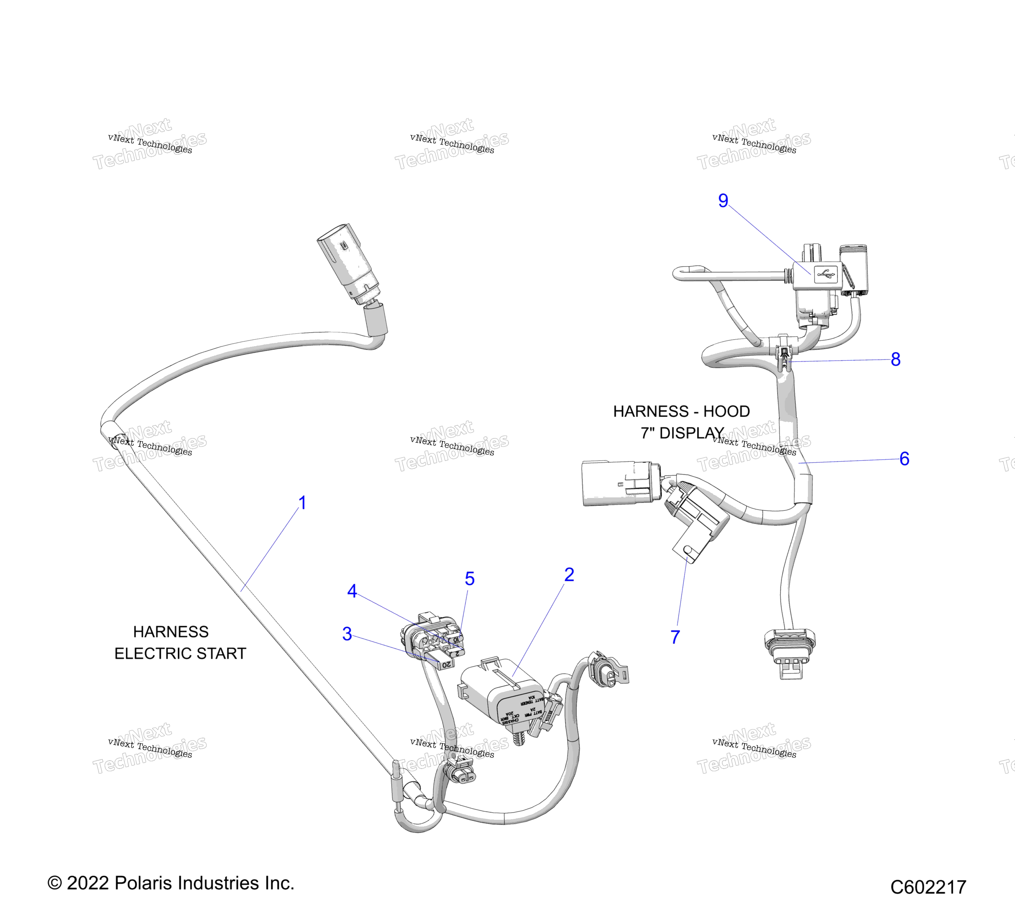 Electrical, провод Harness, Hood, Electric Start
