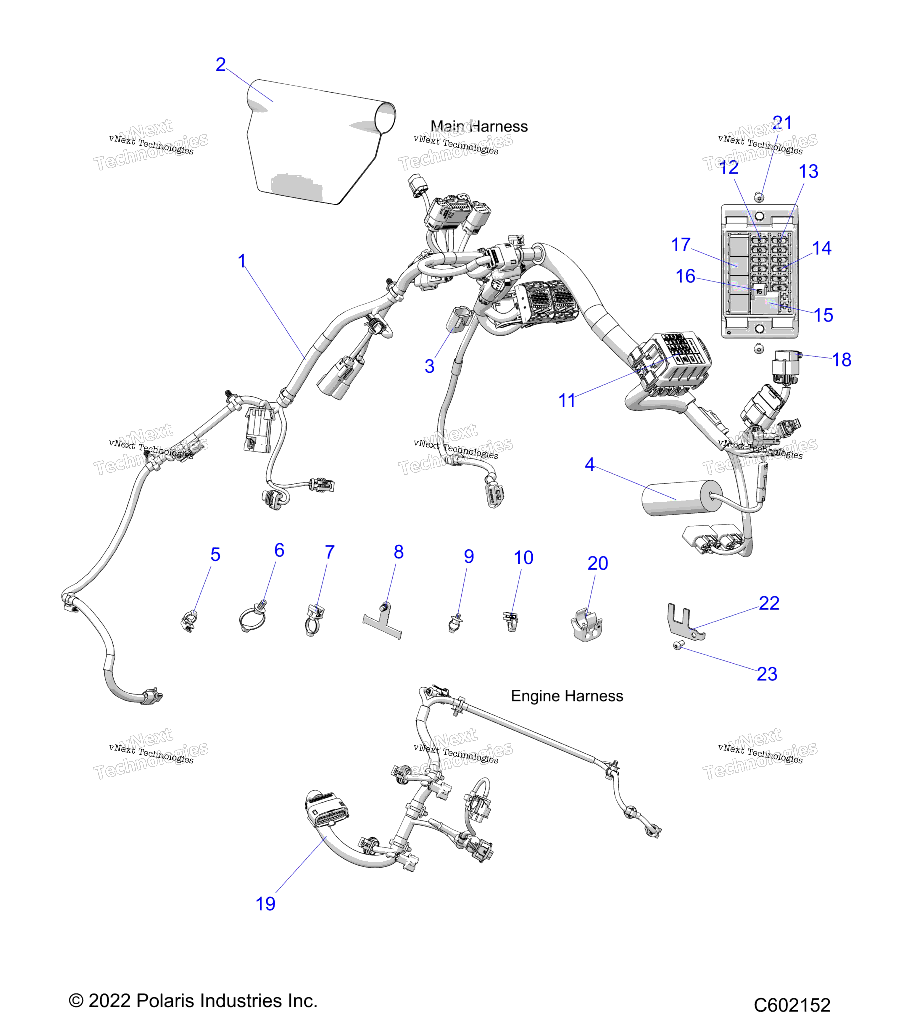 Electrical, Wire Harness,Chassis / Fuse Block, двигатель