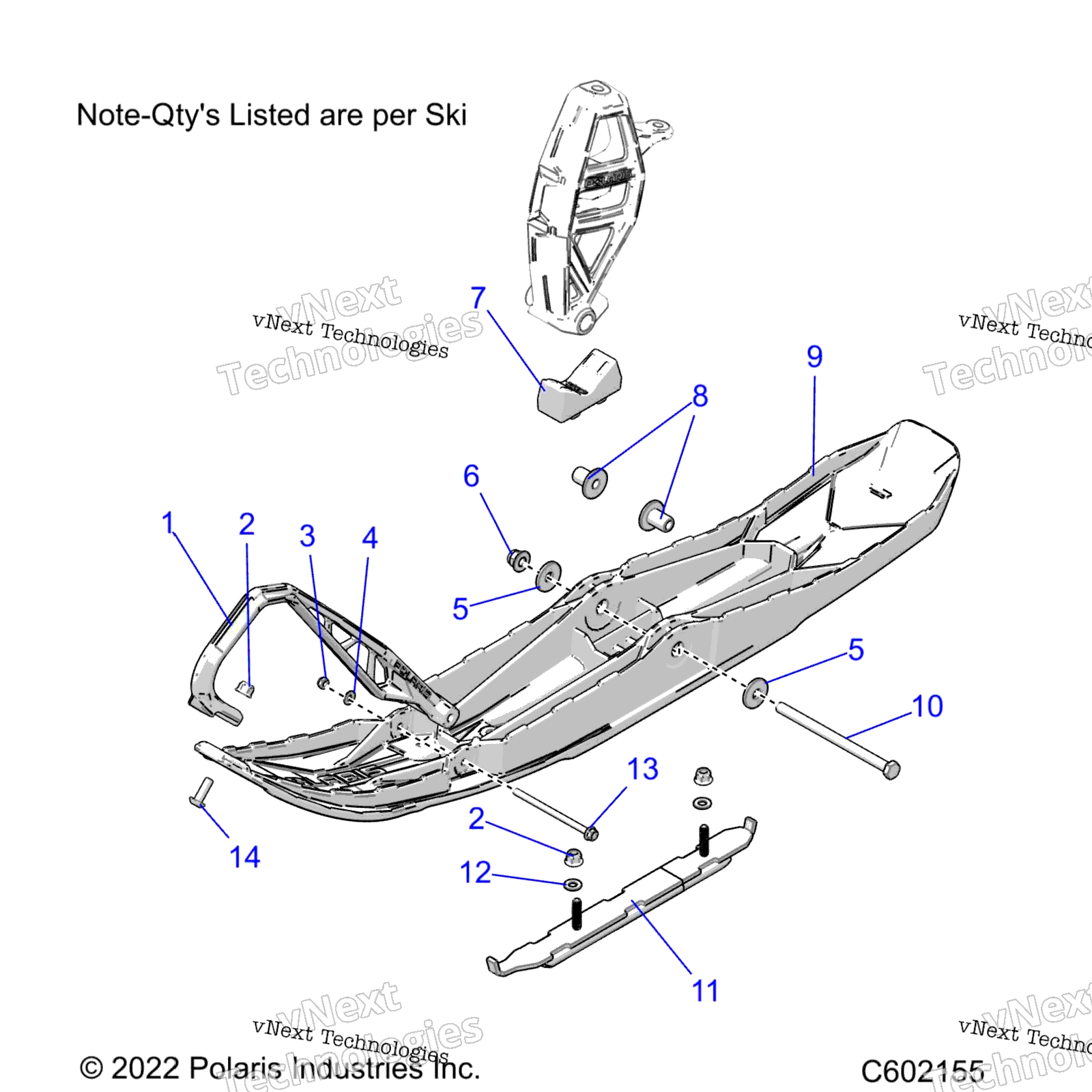 Steering, Ski узел