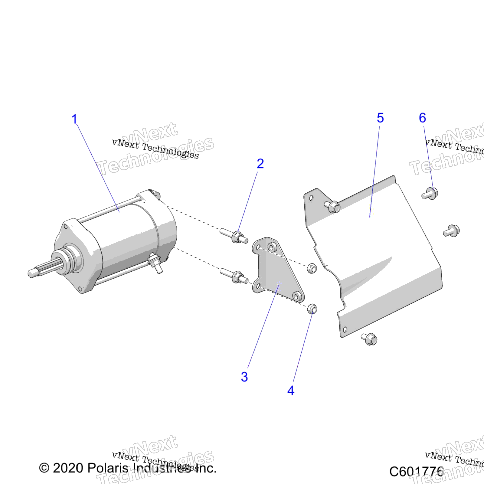 Двигатель, стартер Motor/Shield