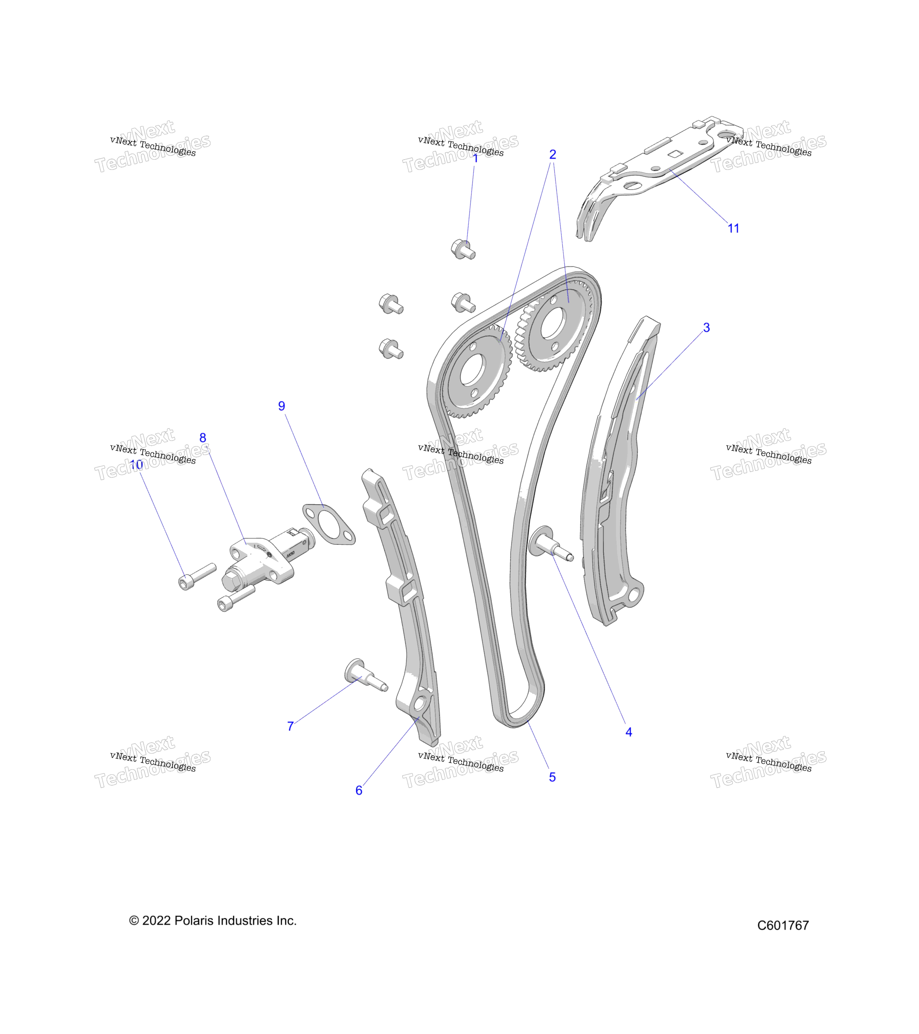 Engine, Camchain, Sprockets и Tensioner