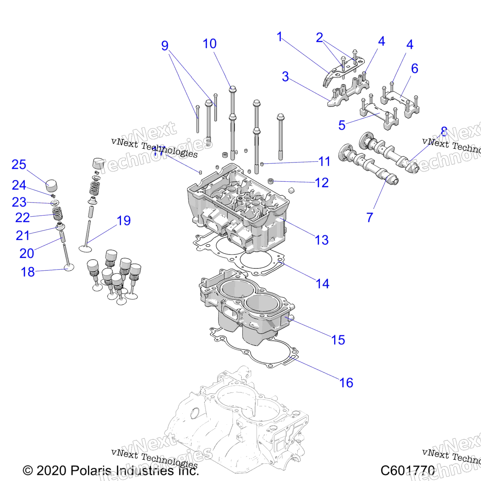 Engine, цилиндр / цилиндр головка Asm