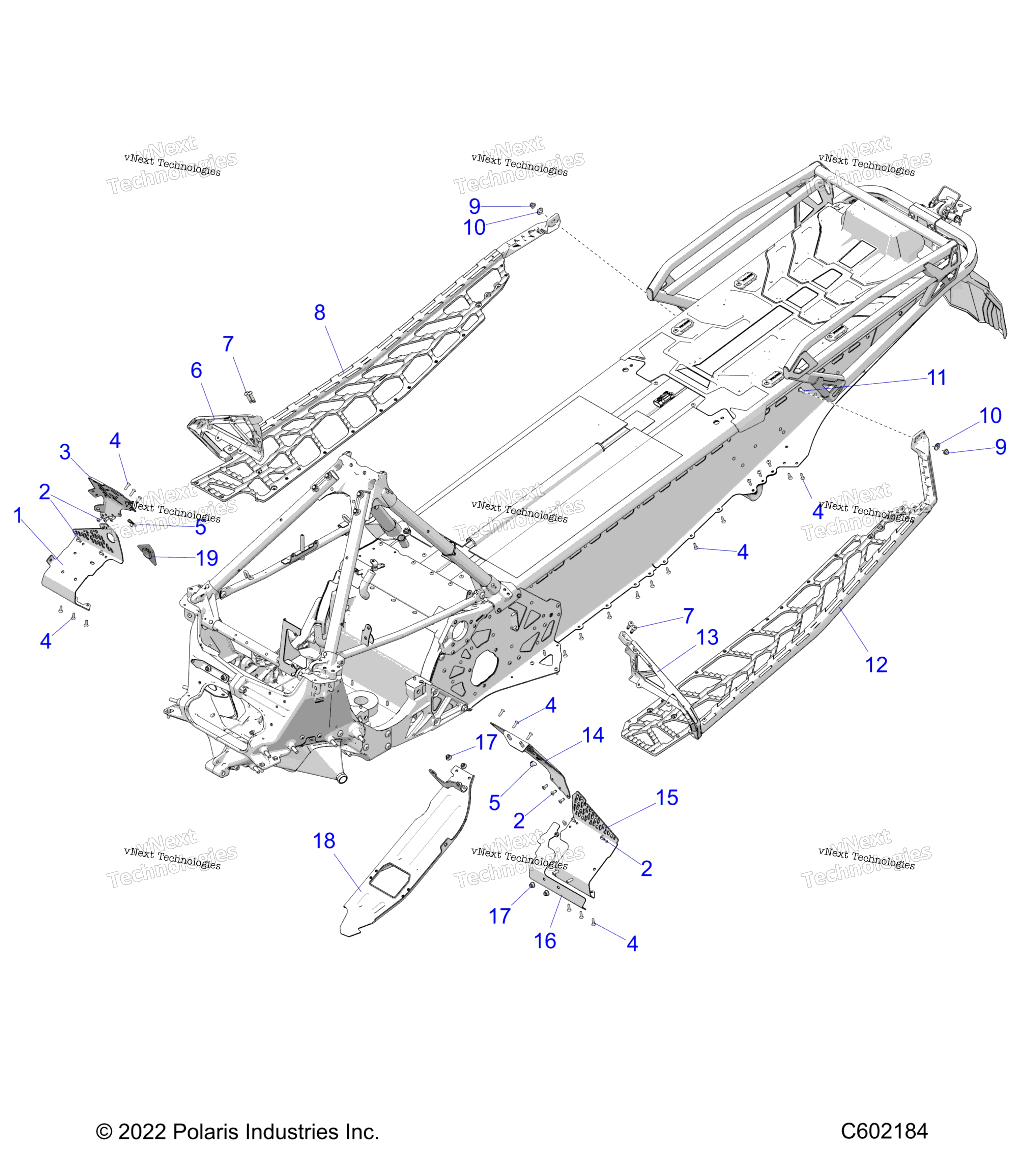 Chassis, сцепление Guard, Footrests, & Runningboards
