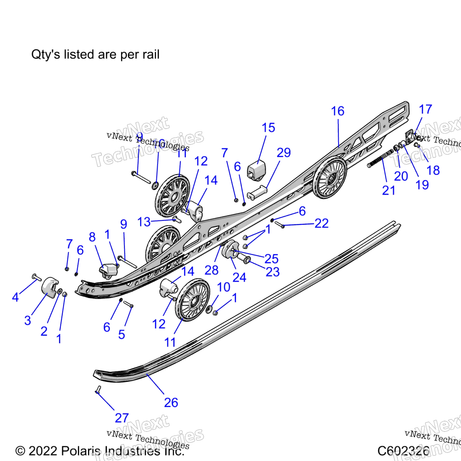 Suspension, Rail Beam Lh / Rh