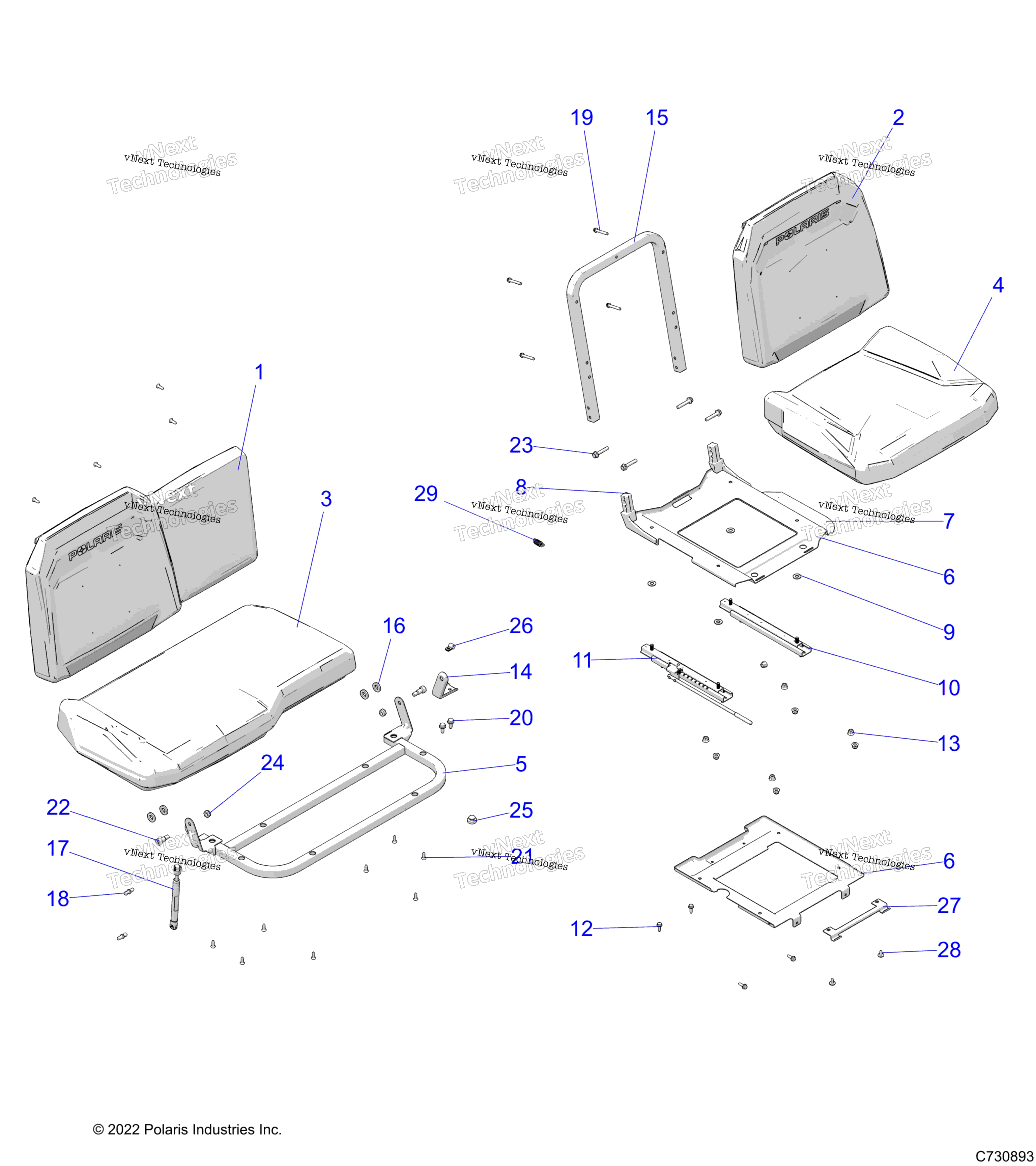 Кузов, сиденье Asm. And Slider R23rrs99cj/C9/Ck/Rrp99cj