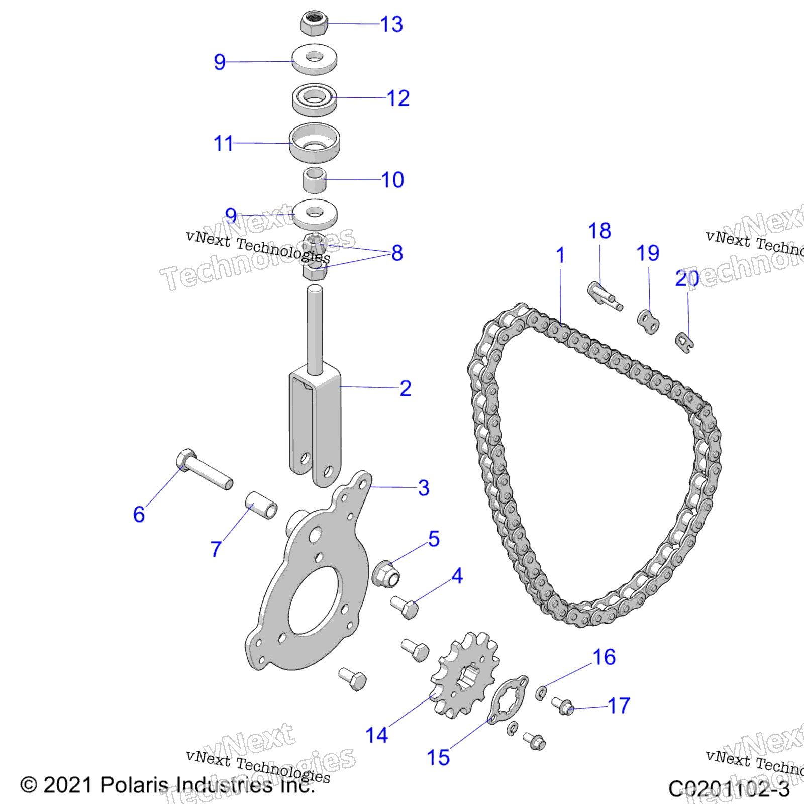 Привод Train, Chain Tensioner And Sprocket