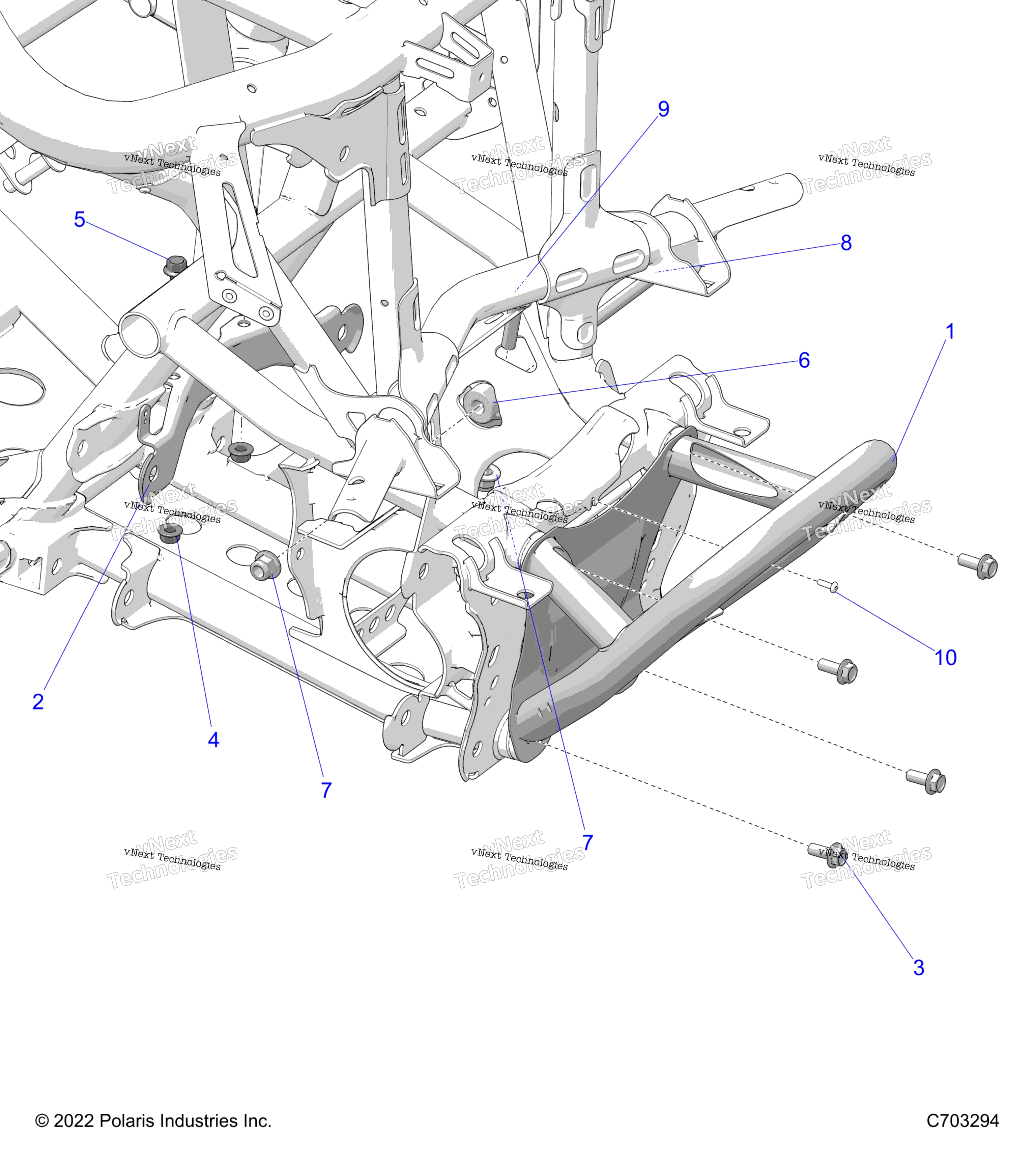 Chassis, передний Gearcase и Bumper крепление