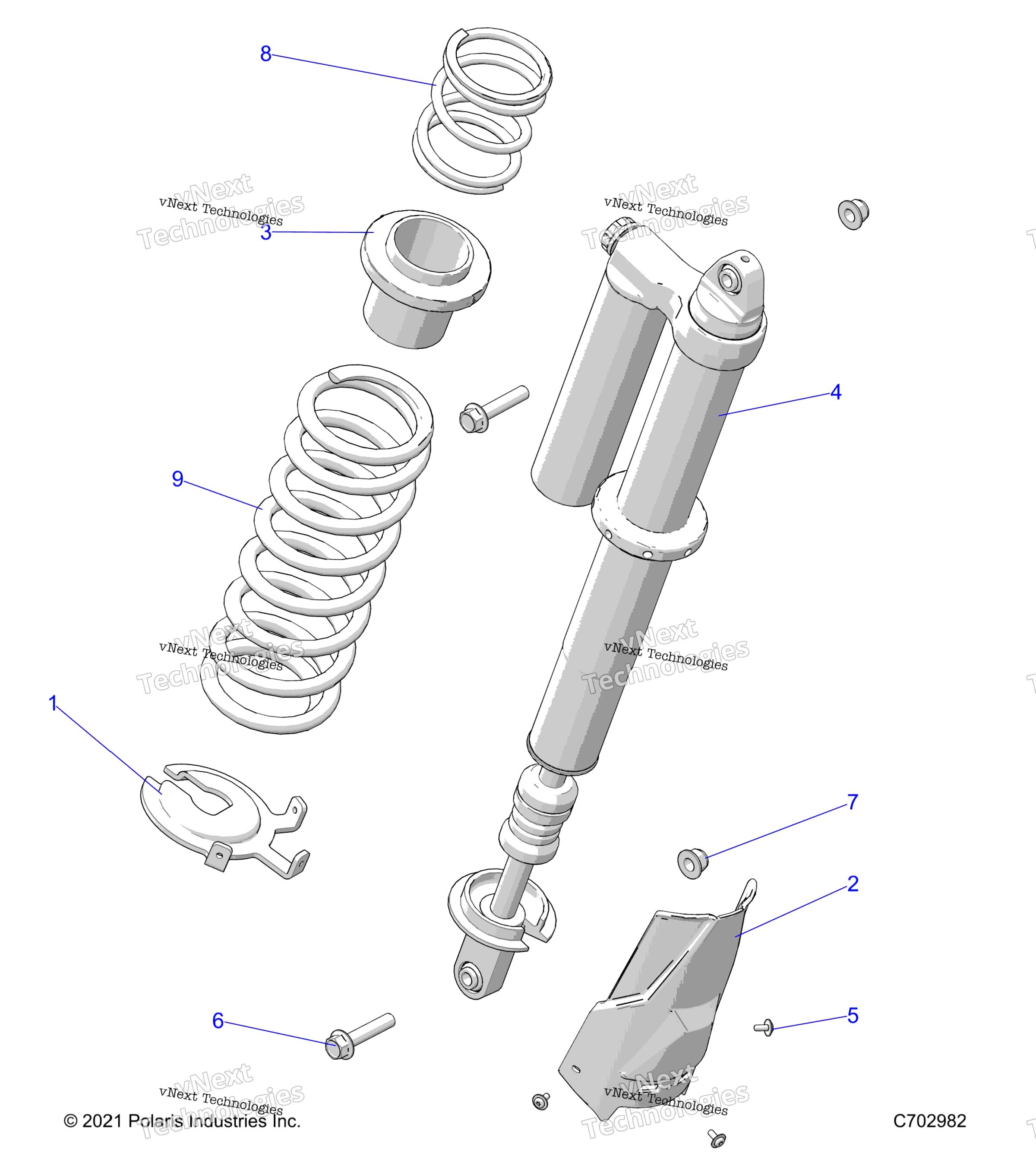 Подвеска, задний амортизатор Mounting, Standard/Premium