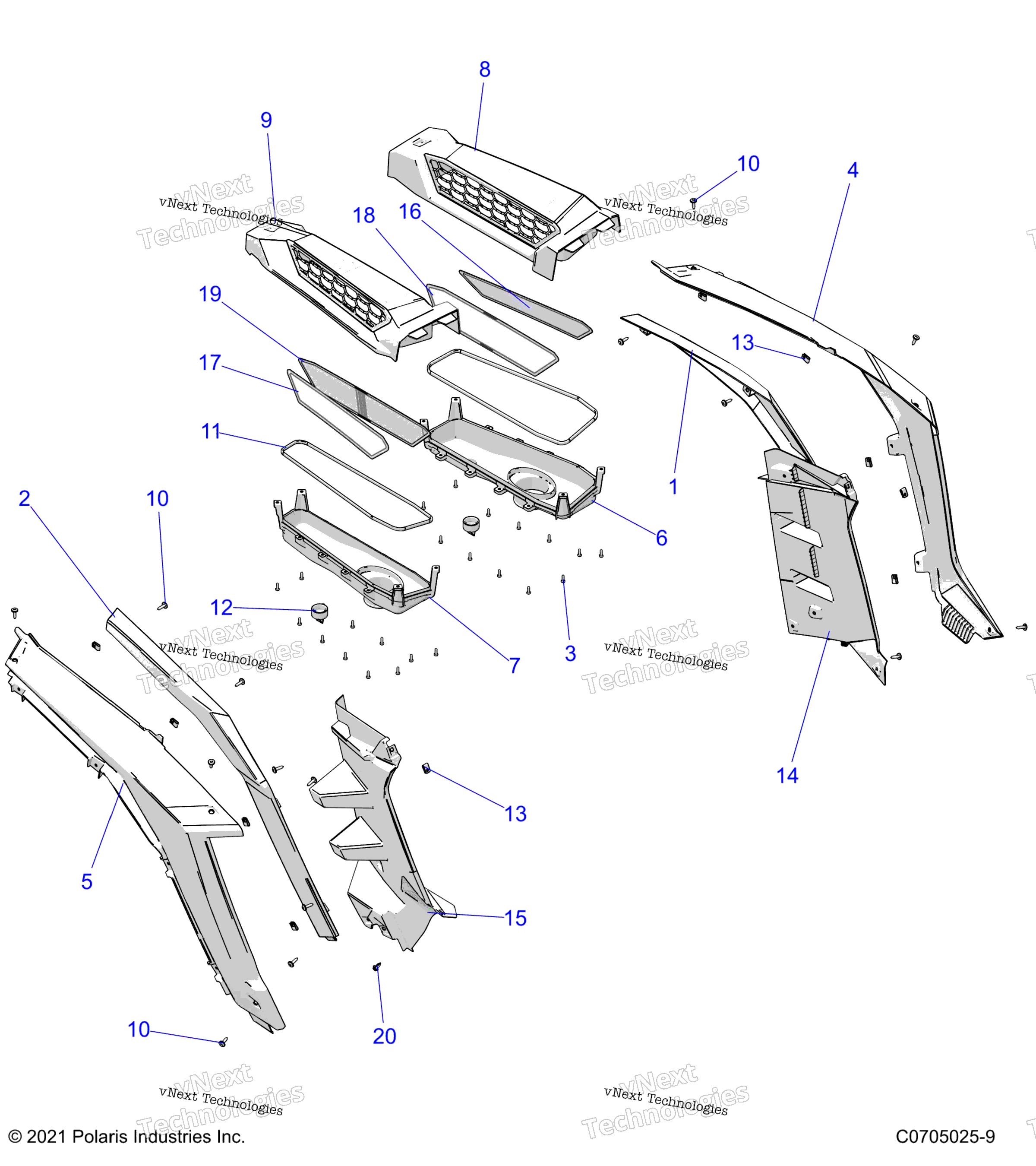 Body, задний Fenders и Bezels