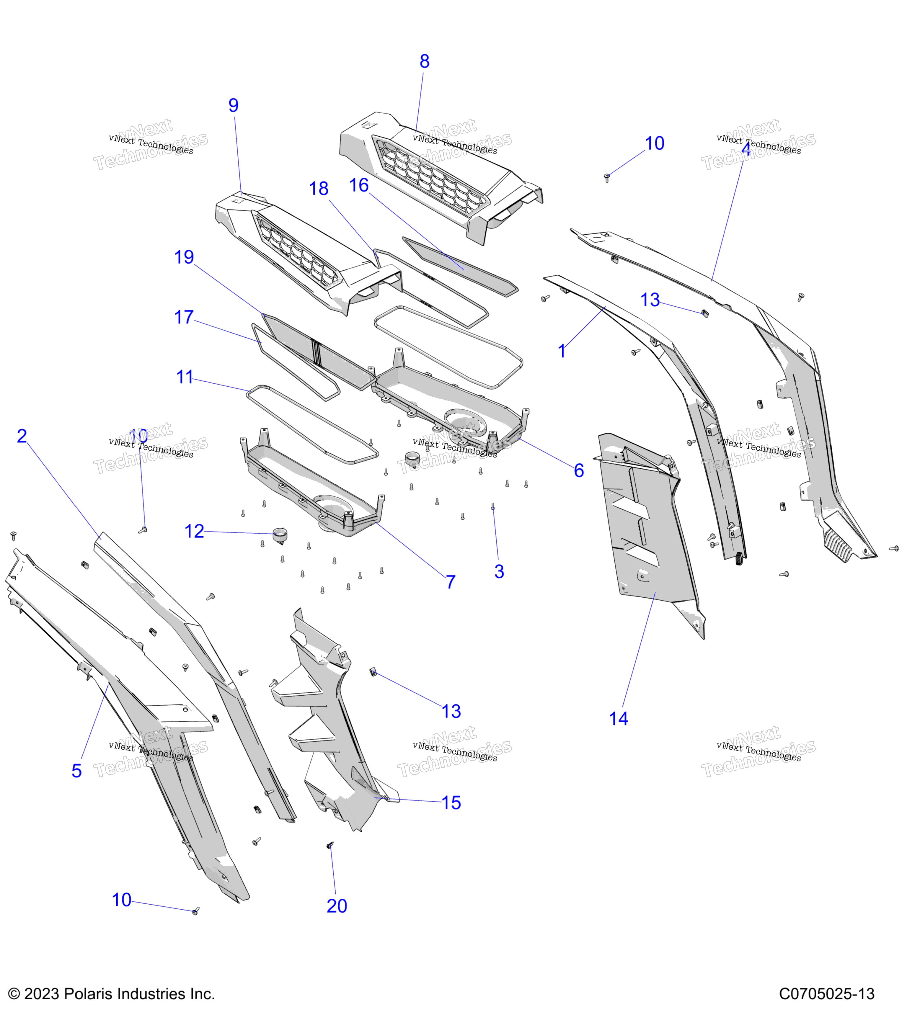 Body, задний Fenders и Bezels