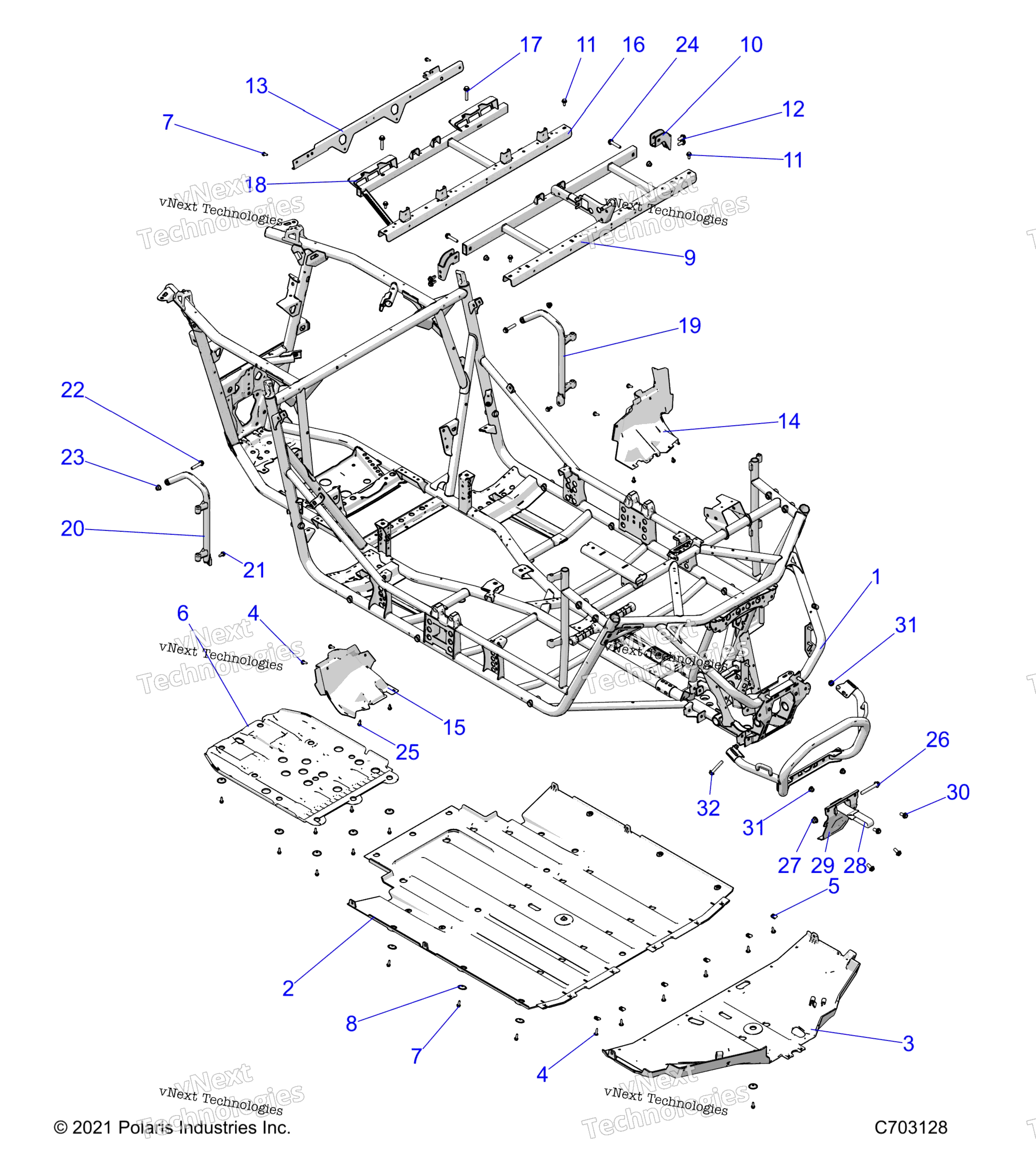 Шасси, основная рама And Skid Plates