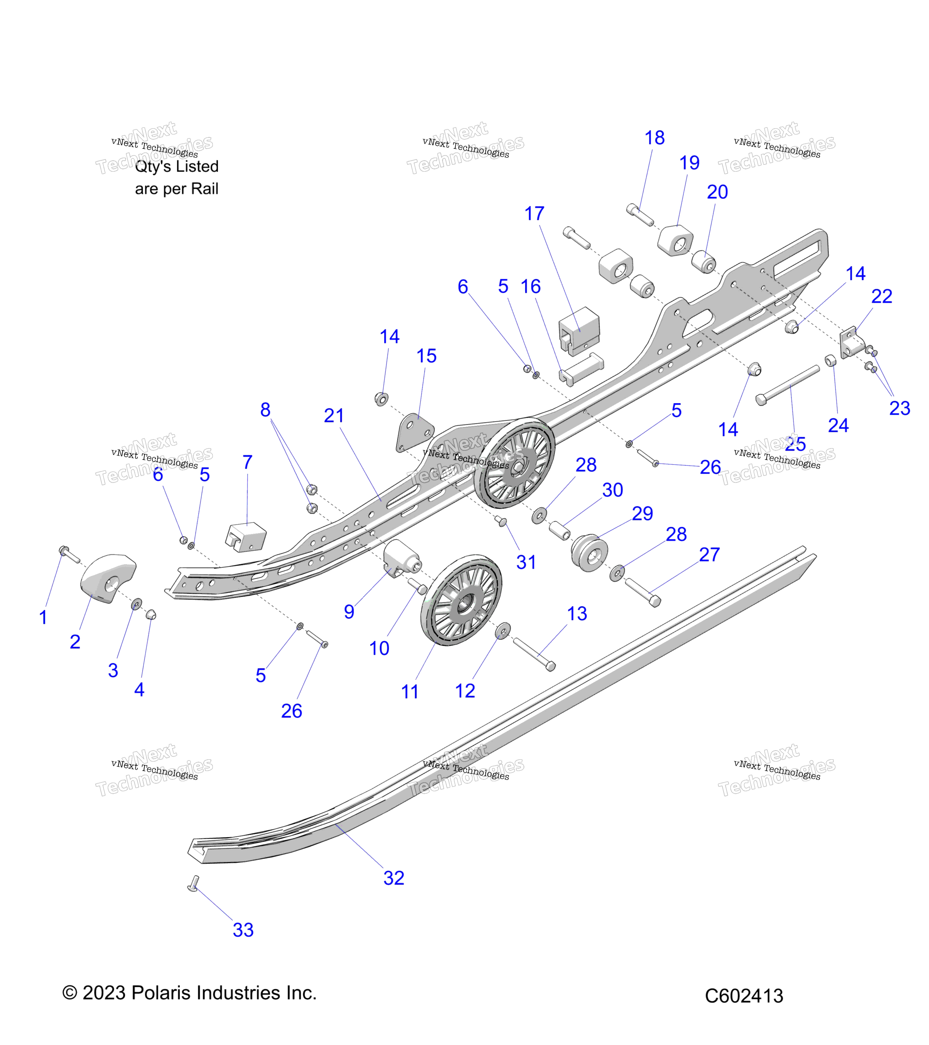 Suspension, Rail, Lh / Rh