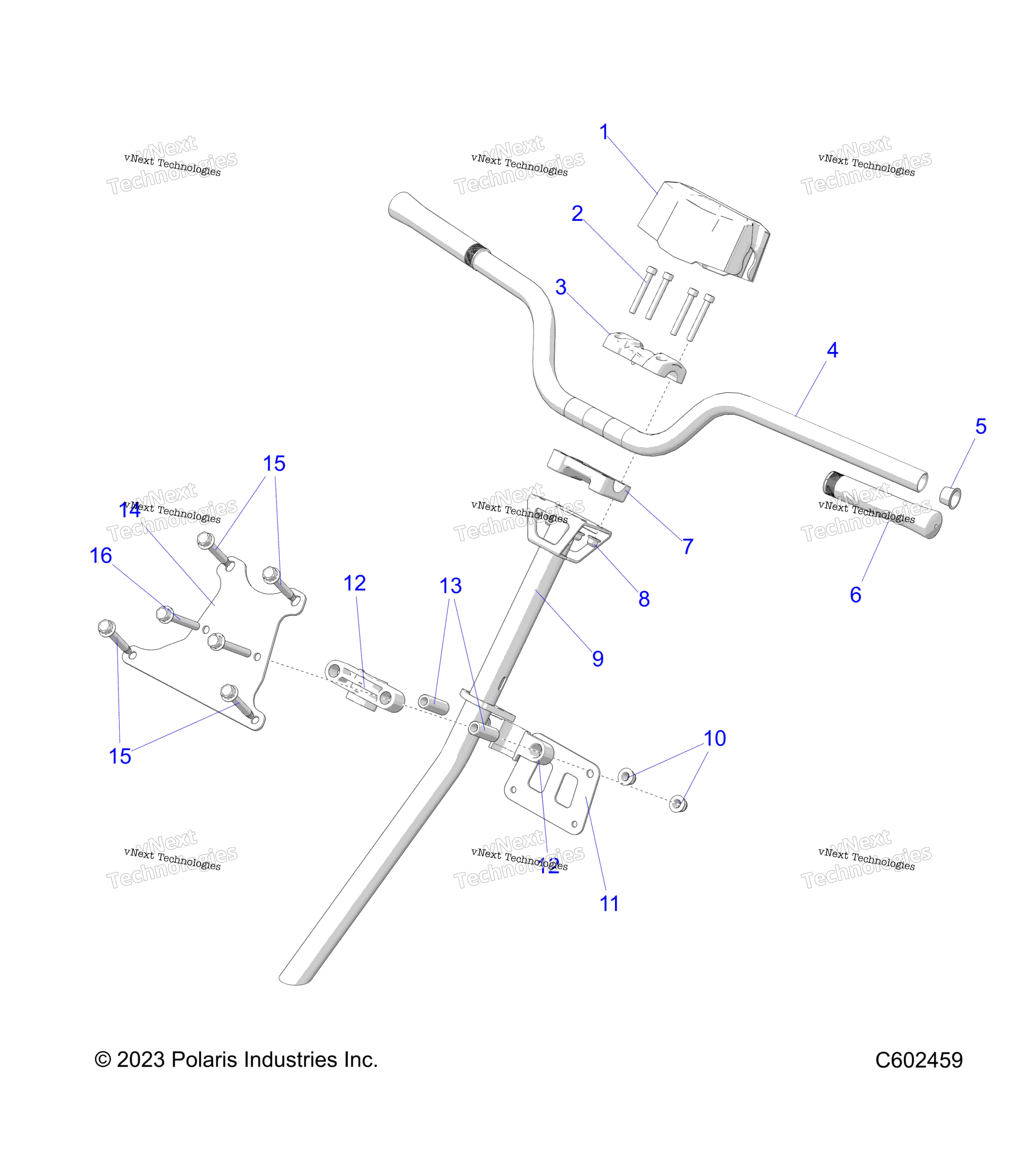 Steering, Hbar, рулевое управление Post, Grips