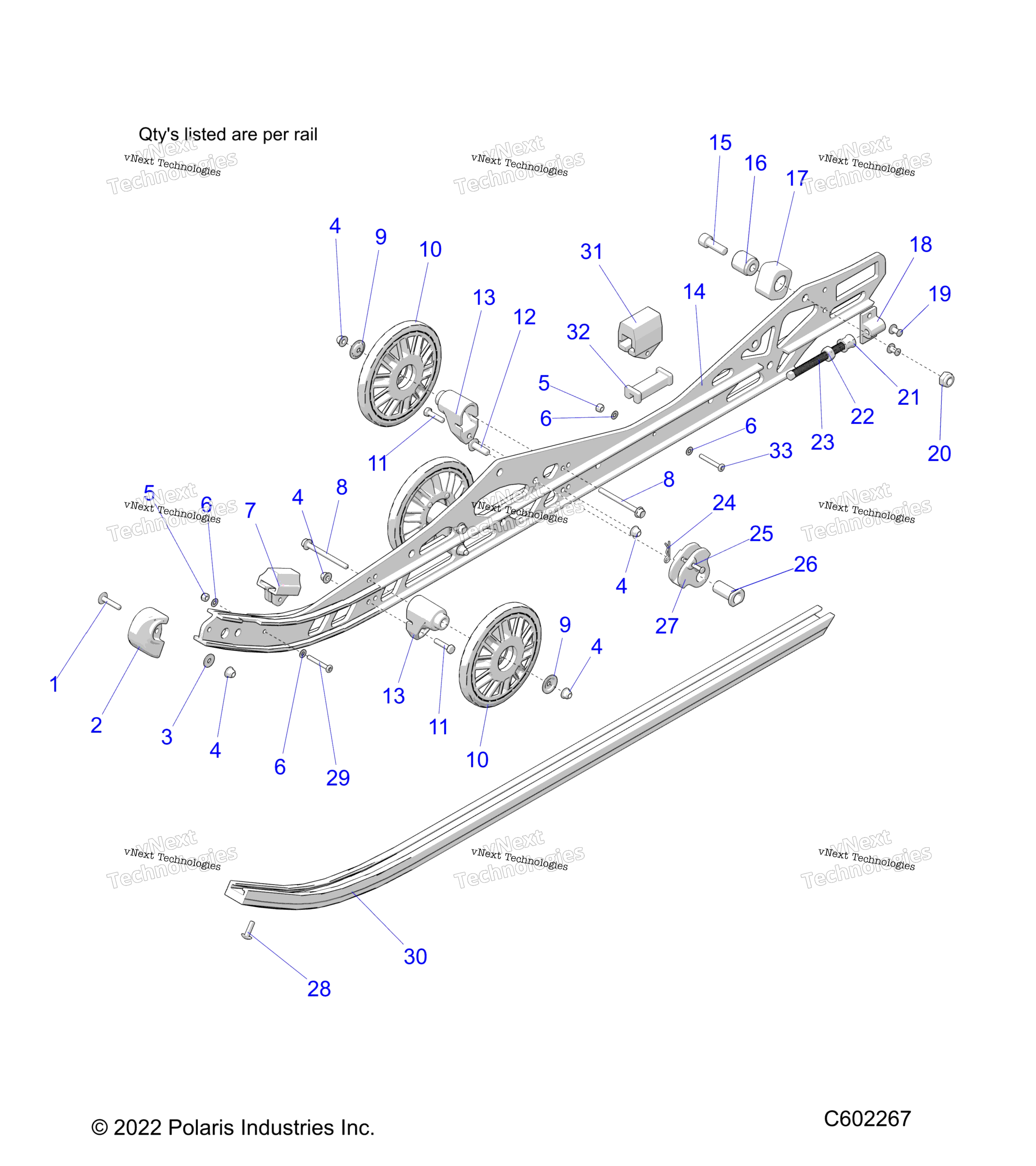 Suspension, Rail Beam Lh / Rh