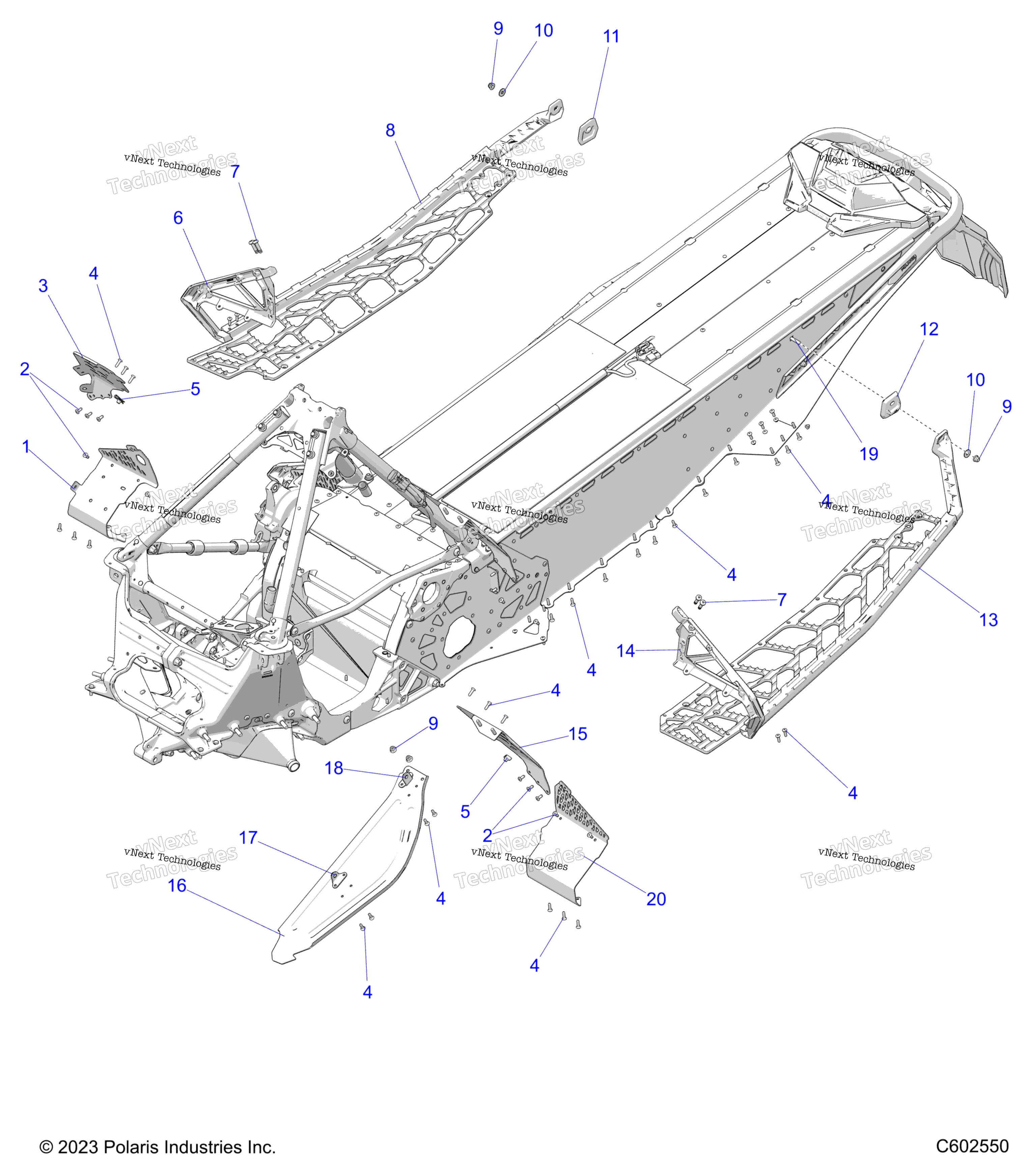Chassis, сцепление Guard, Footrests, & Runningboards