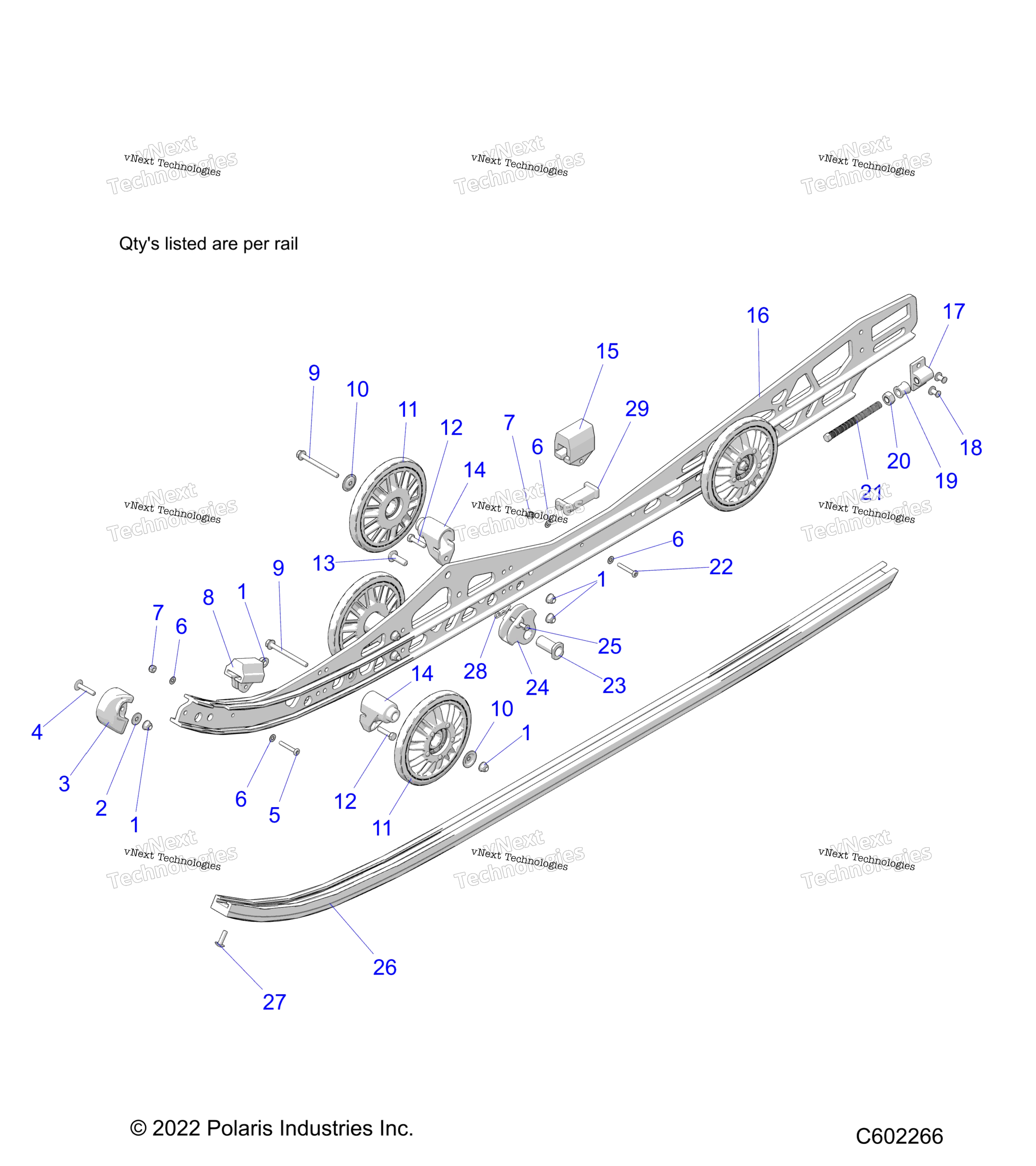 Suspension, Rail Beam Lh / Rh