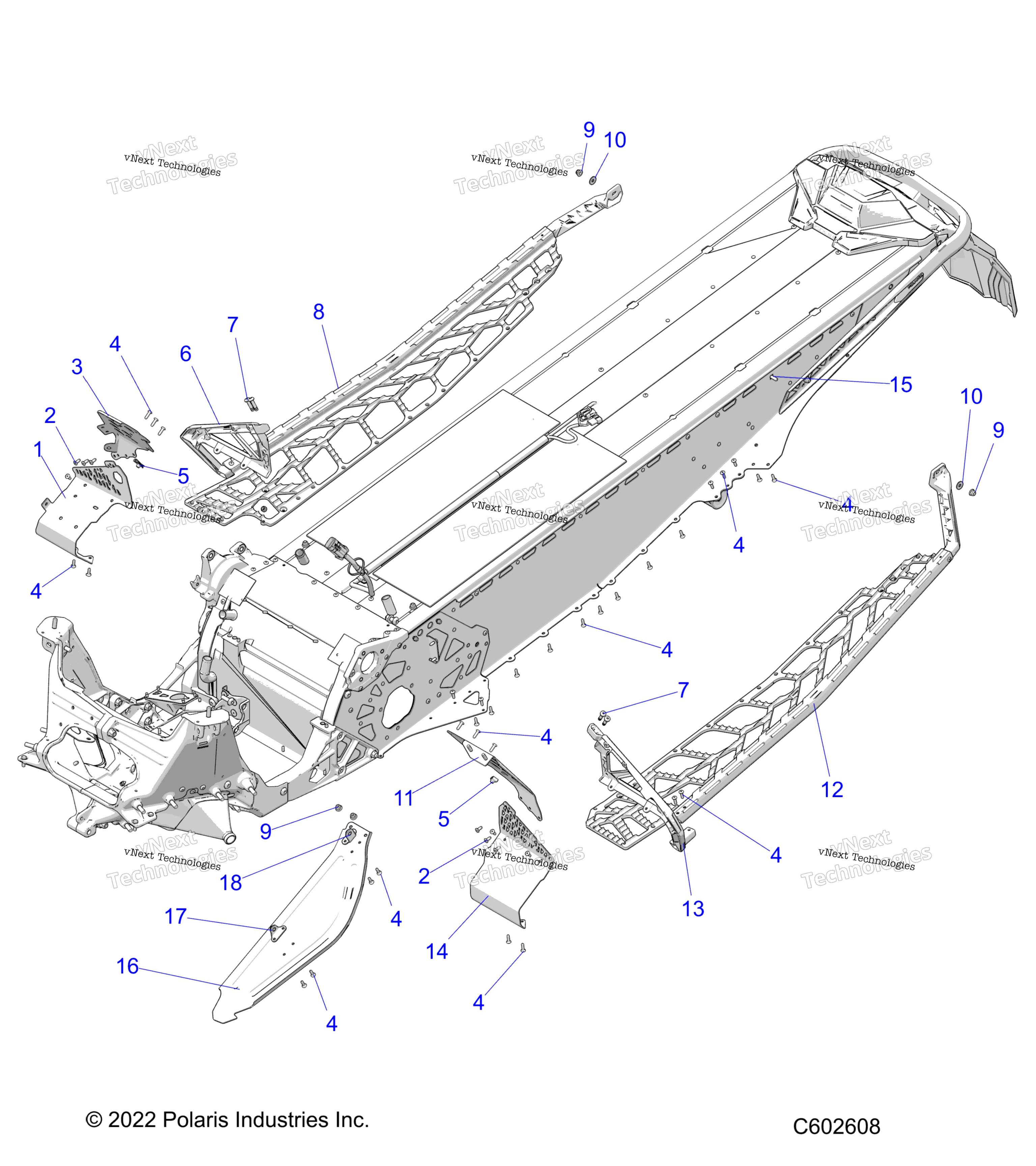 Chassis, сцепление Guard, Footrests, & Runningboards