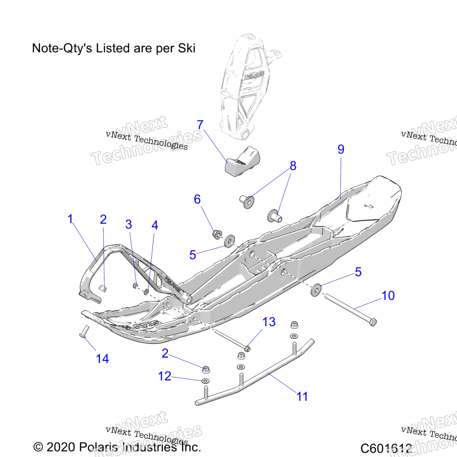 Steering, Ski узел