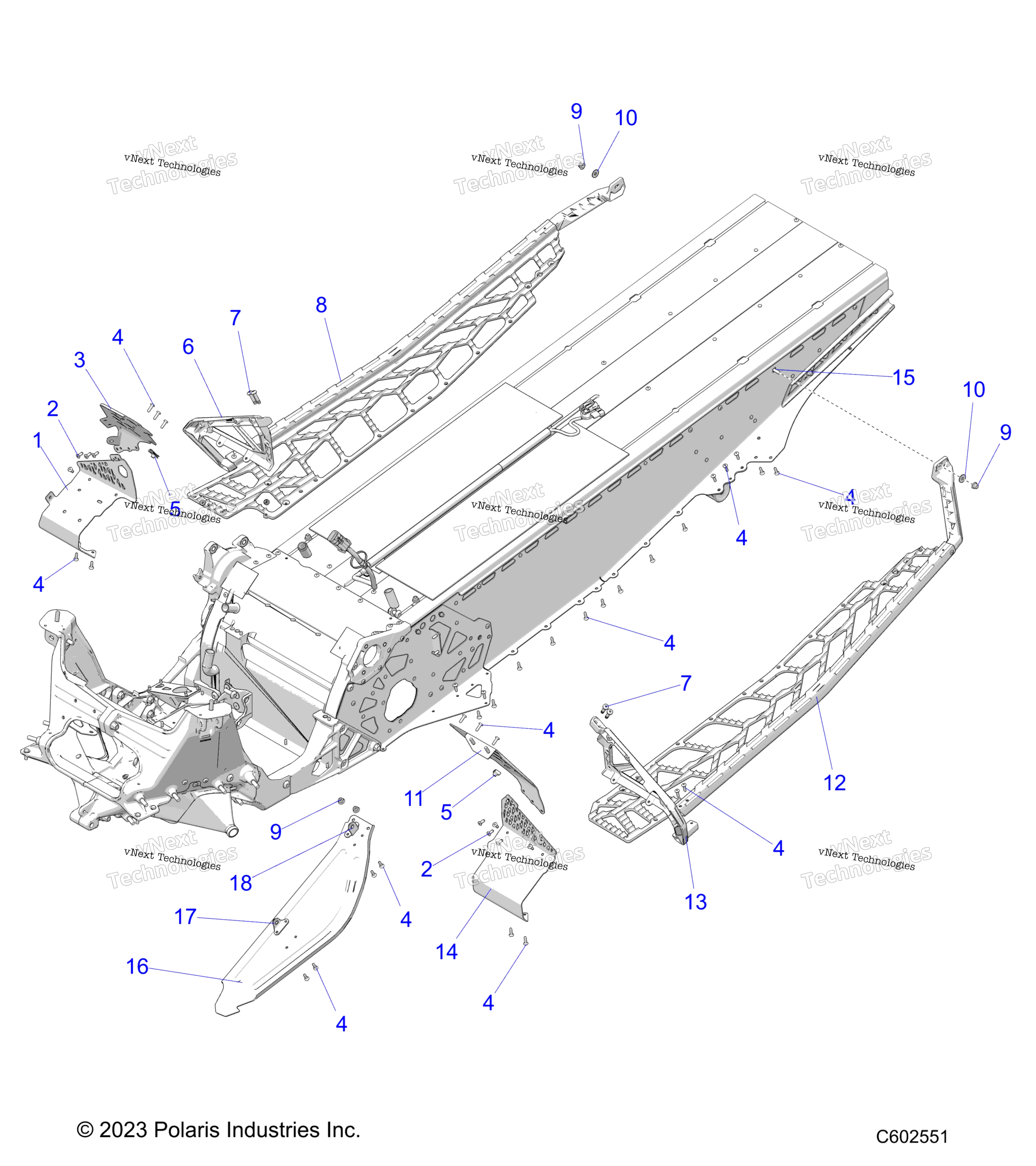 Chassis, сцепление Guard, Footrests, & Runningboards