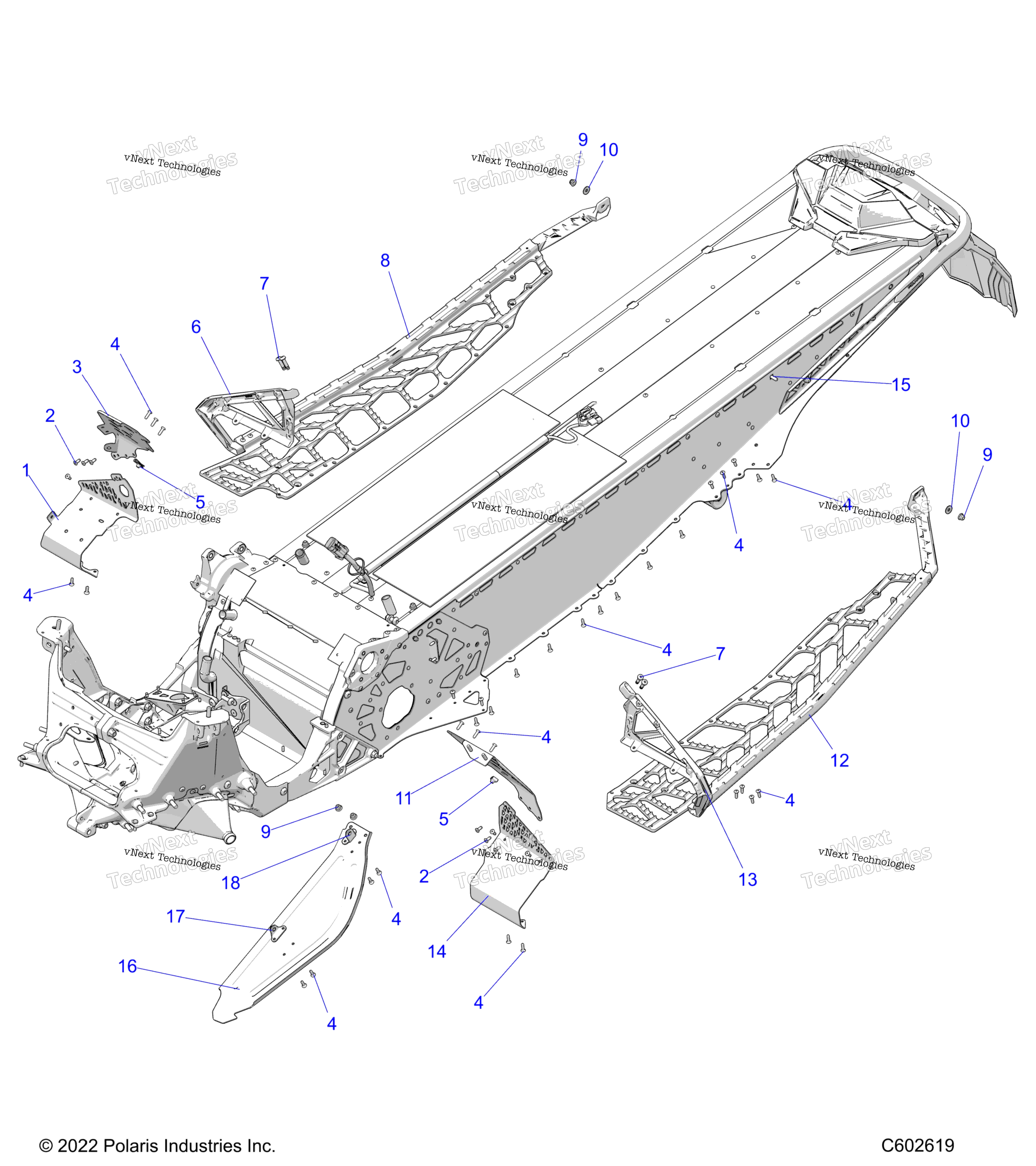 Chassis, сцепление Guard, Footrests, & Runningboards