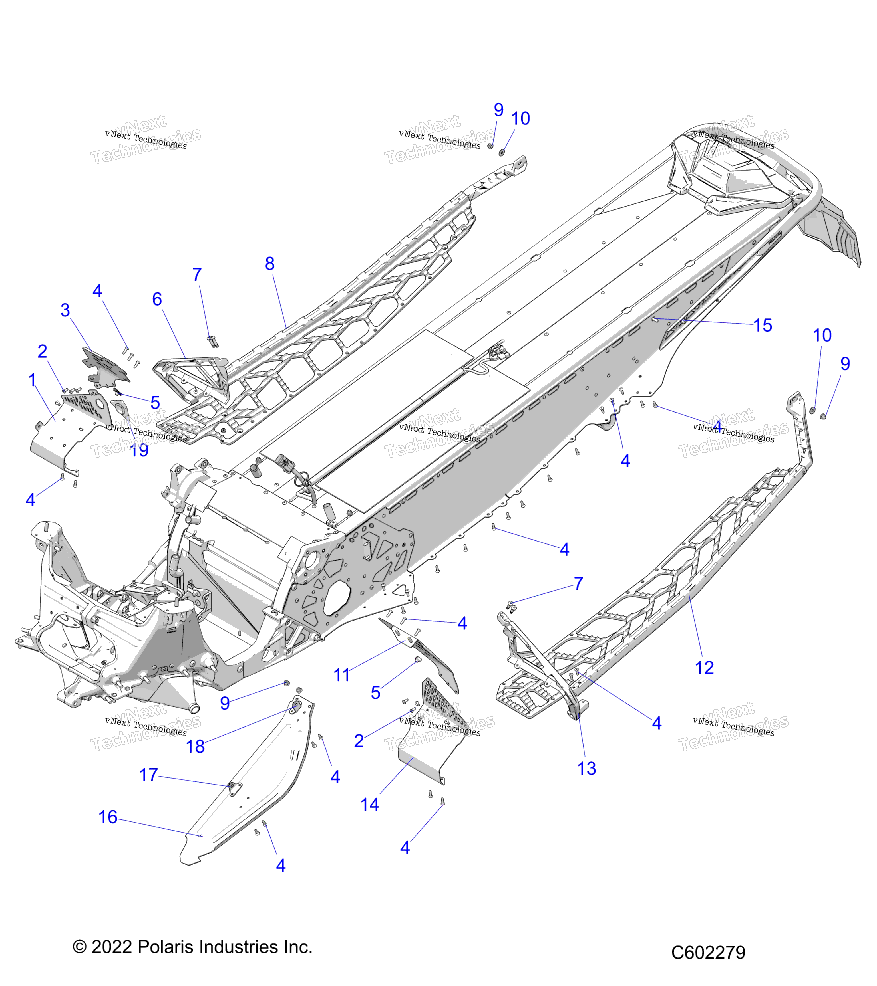 Chassis, сцепление Guard, Footrests, & Runningboards
