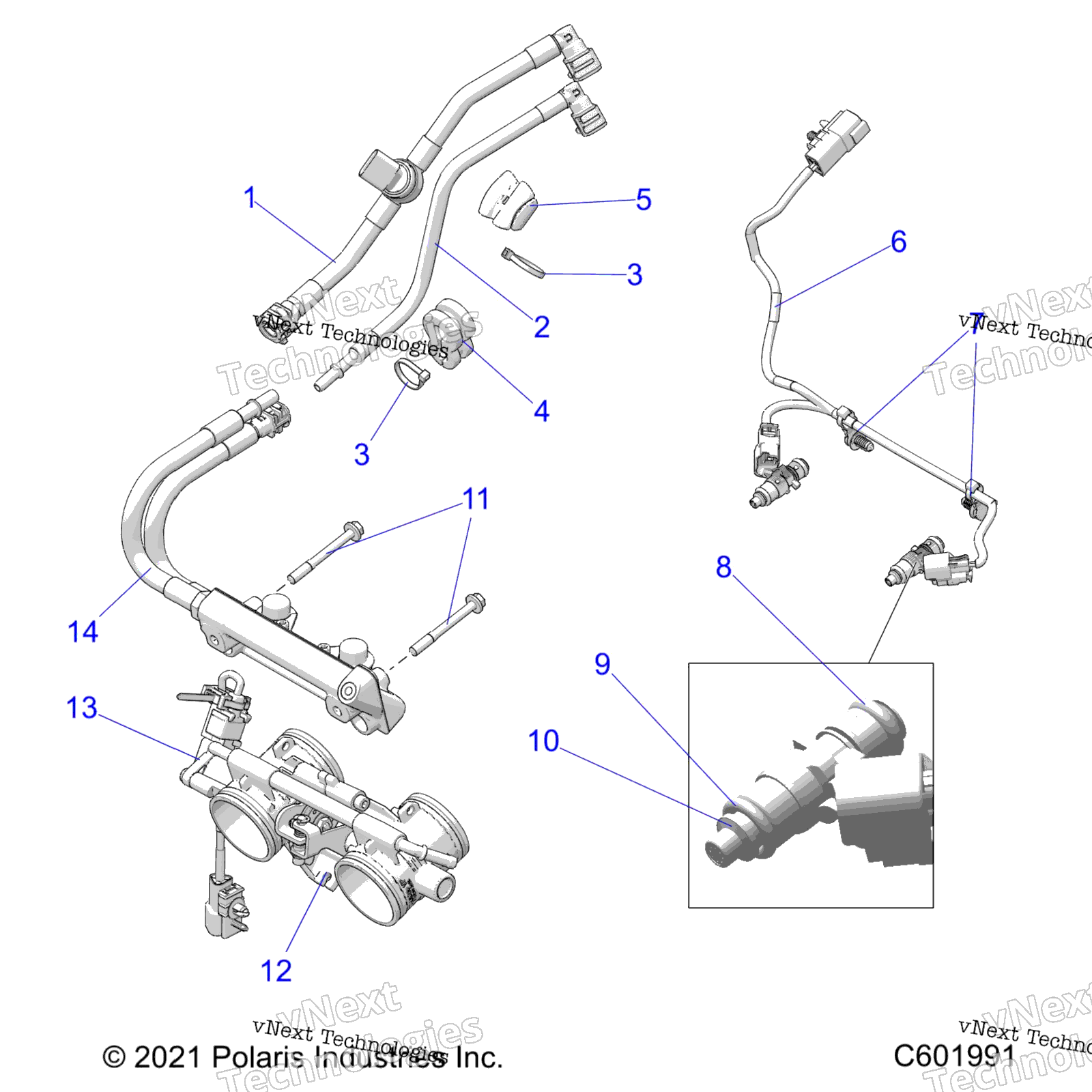 топливный System, Rail, Lines & Throttle кузов