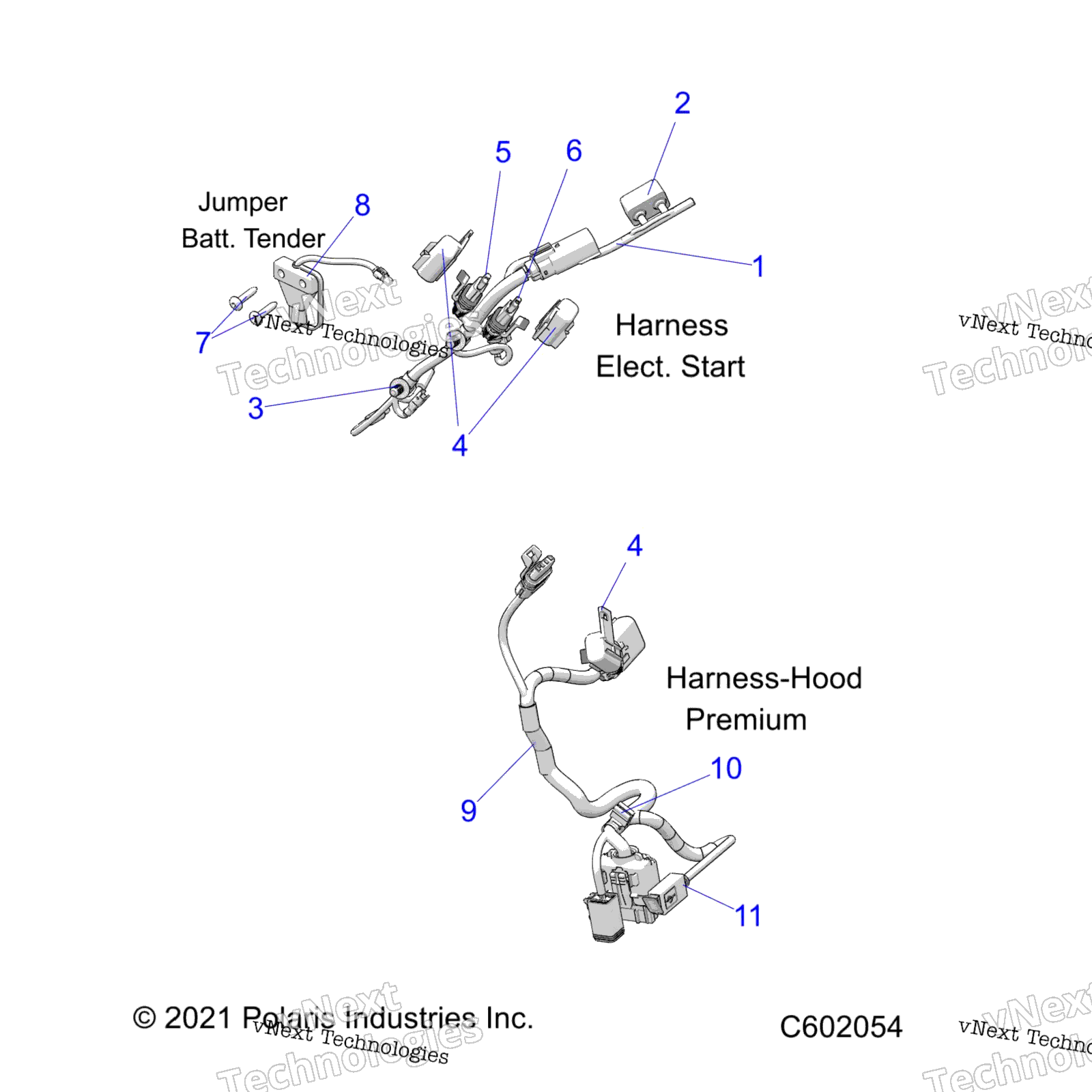 Electrical, провод Harness, Hood, Elec. Start