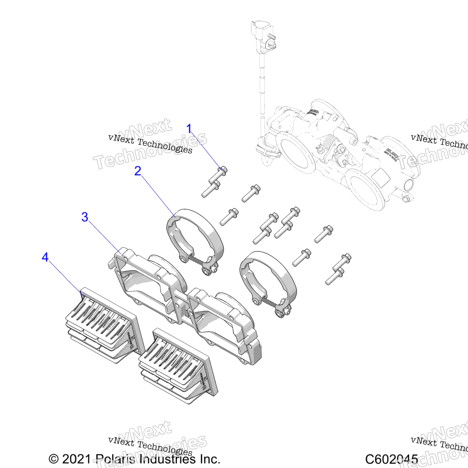 Engine, Reed клапан & Throttle кузов Adaptor