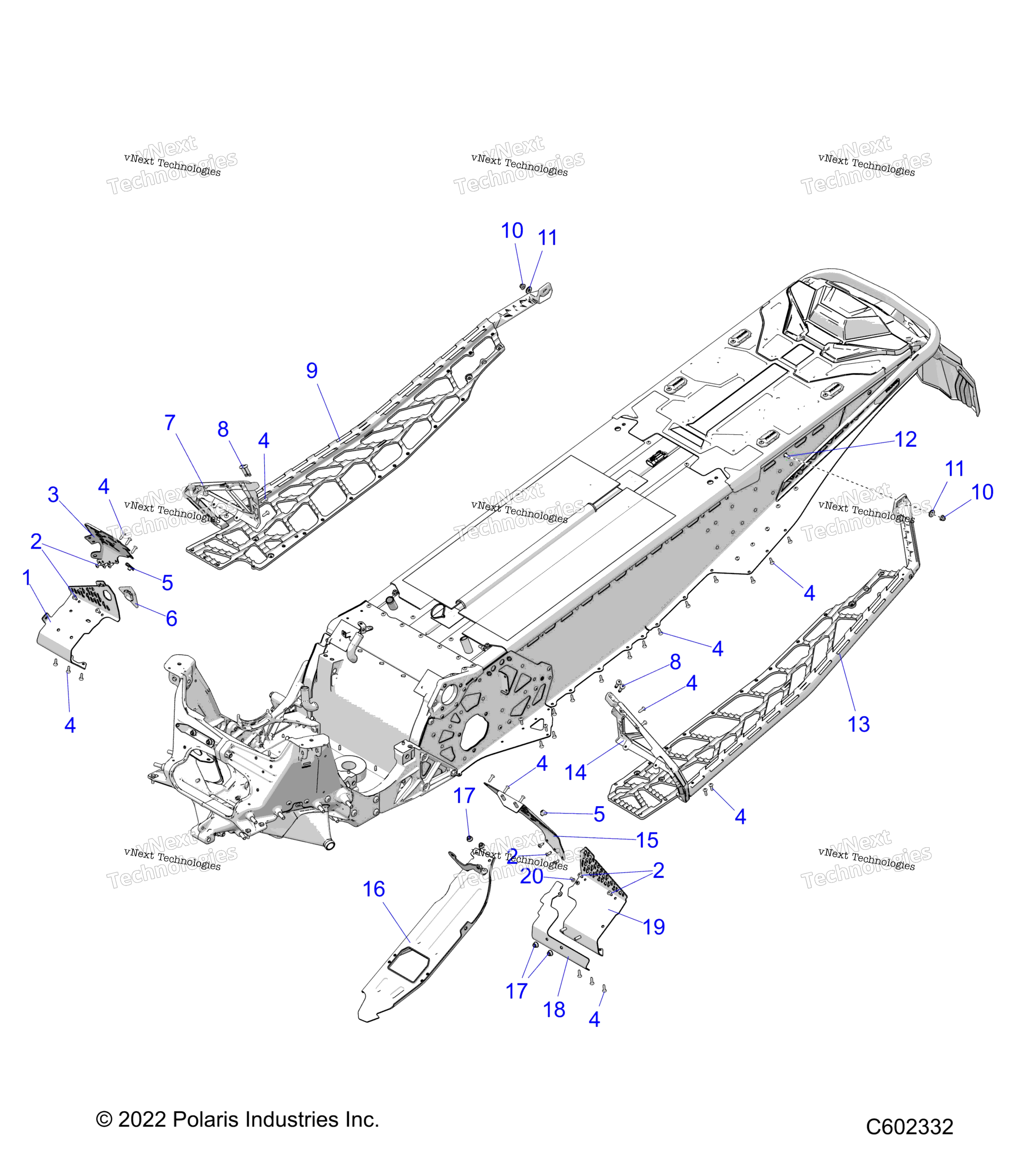 Chassis, сцепление Guard, Footrests, & Runningboards