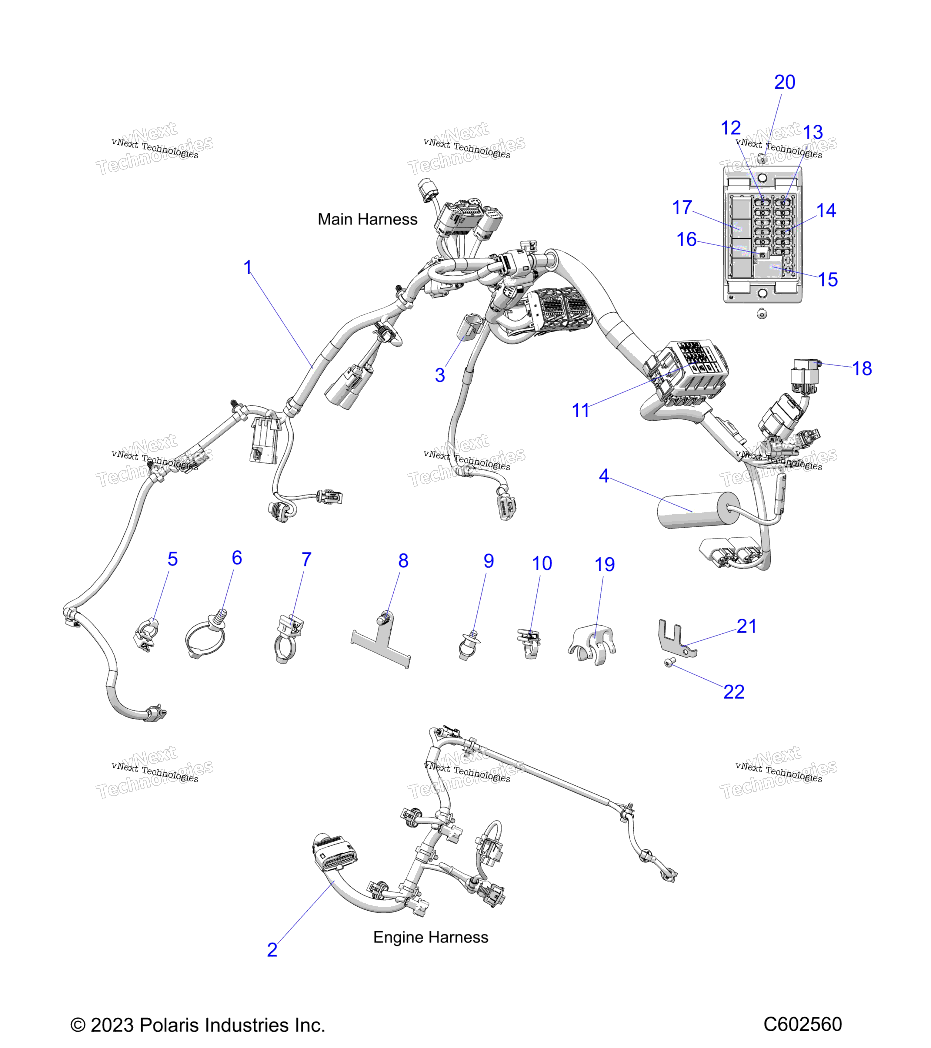 Electrical, Wire Harness,Chassis / Fuse Block, двигатель