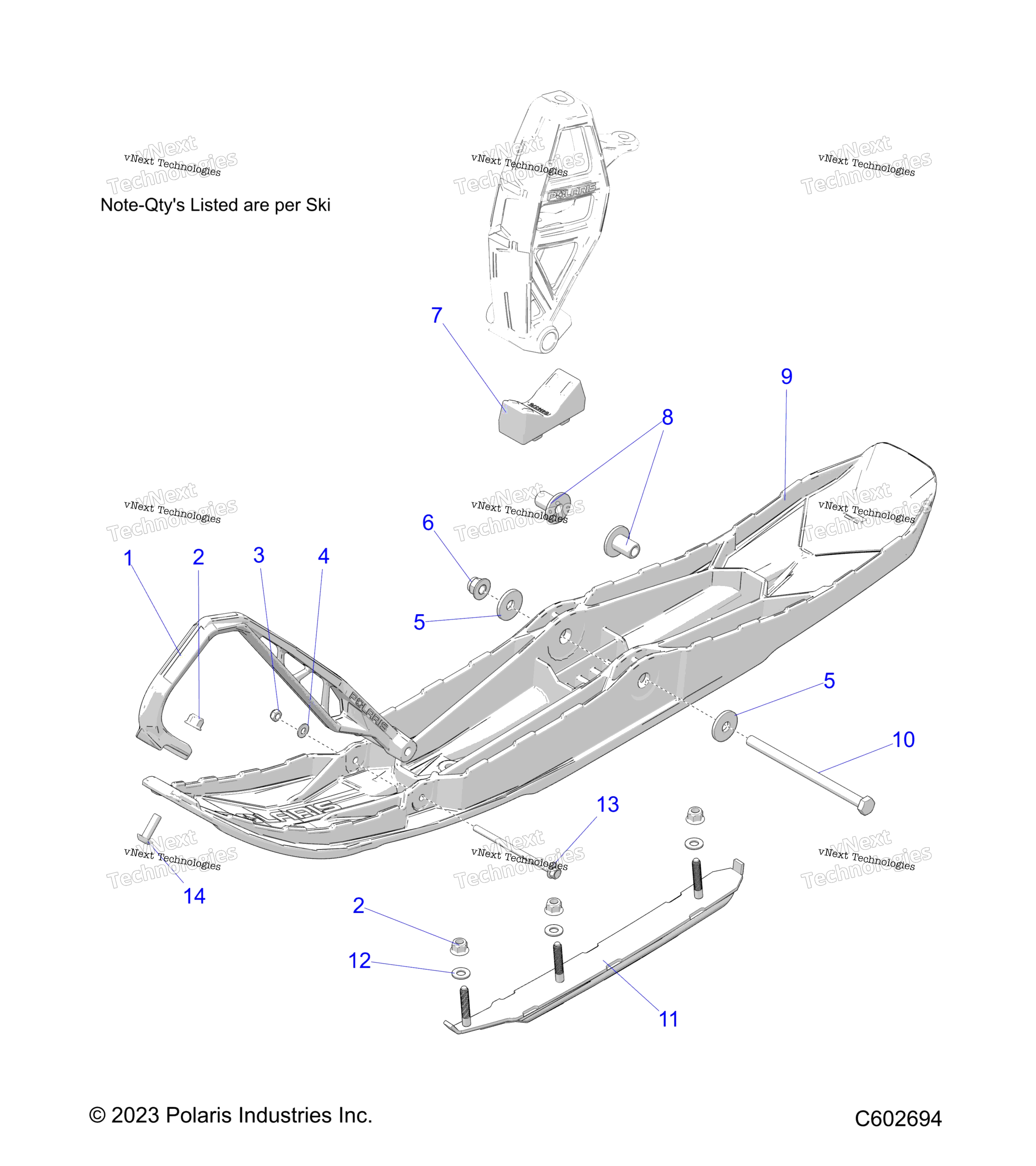 Steering, Ski узел