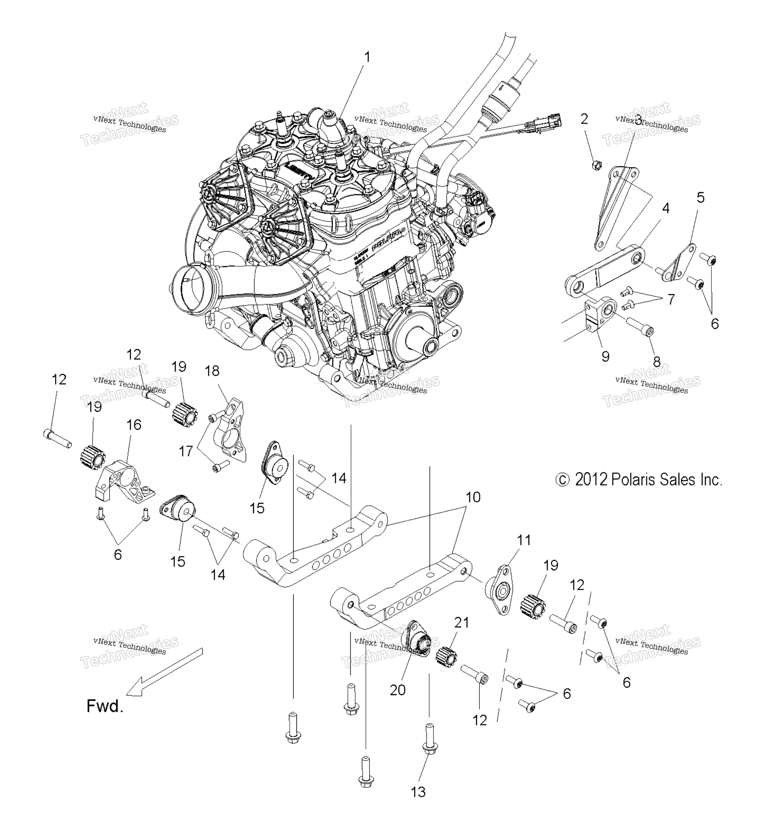 Двигатель, крепление & Short Block