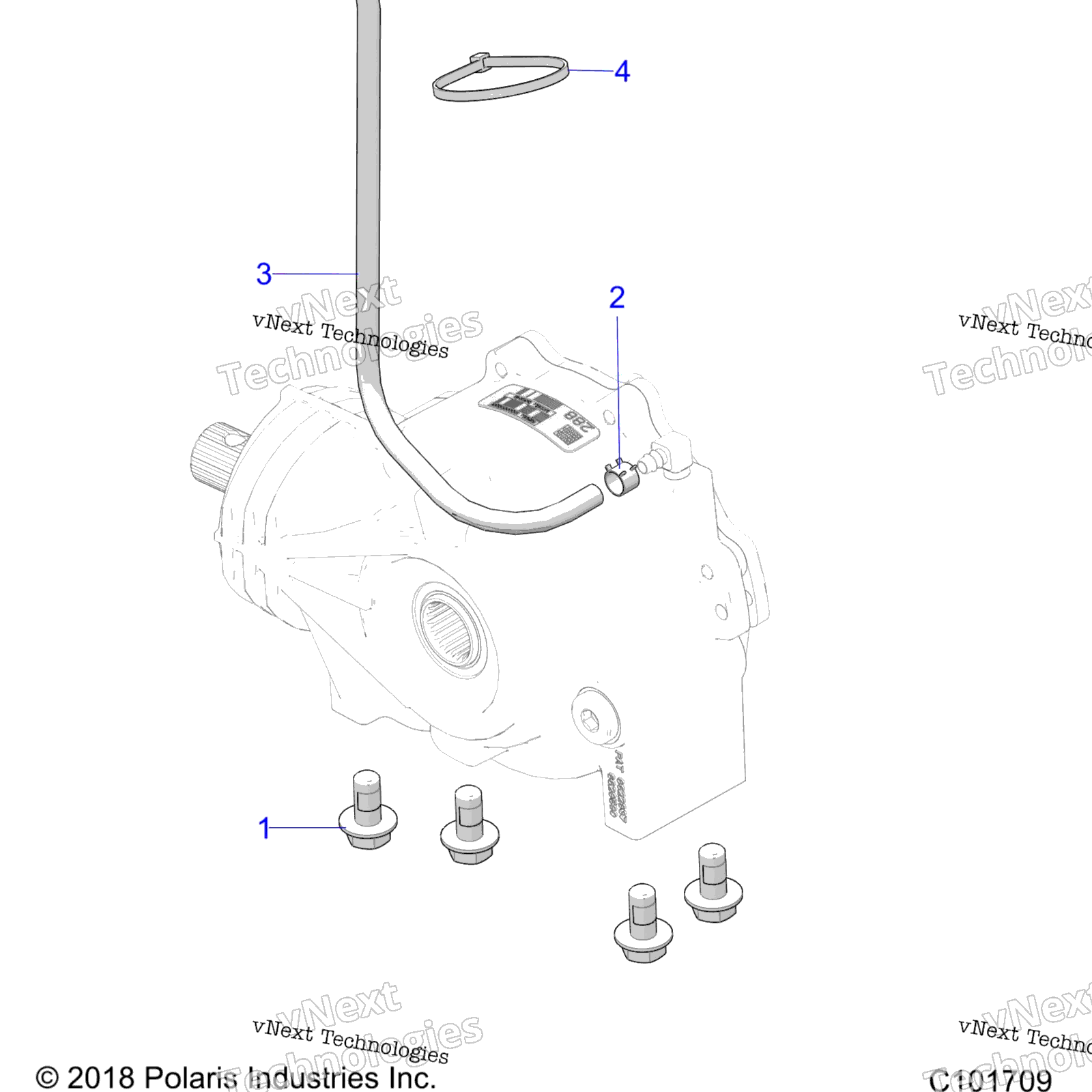 Привод Train, Gearcase Mounting, Front